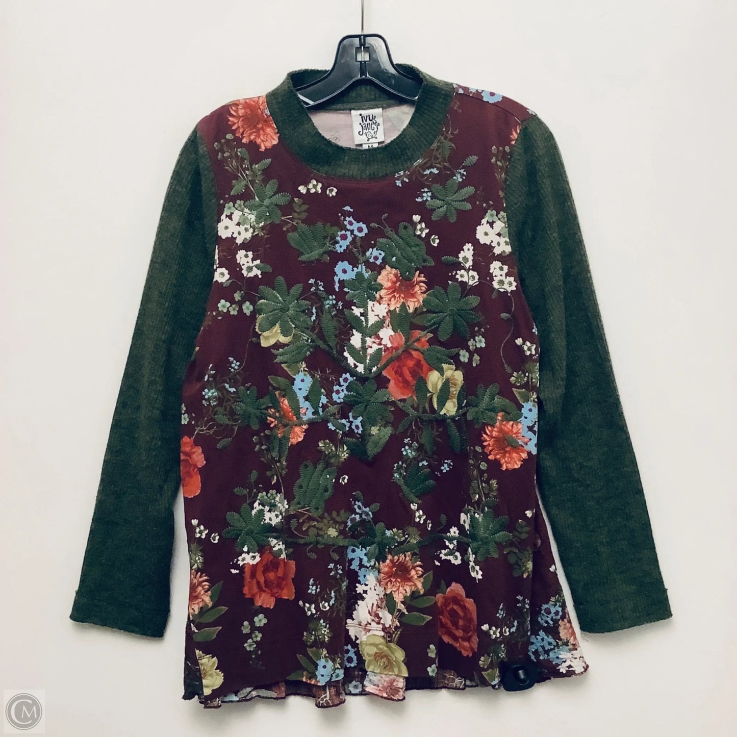 Top Long Sleeve By Ivy Jane In Green & Purple, Size: M