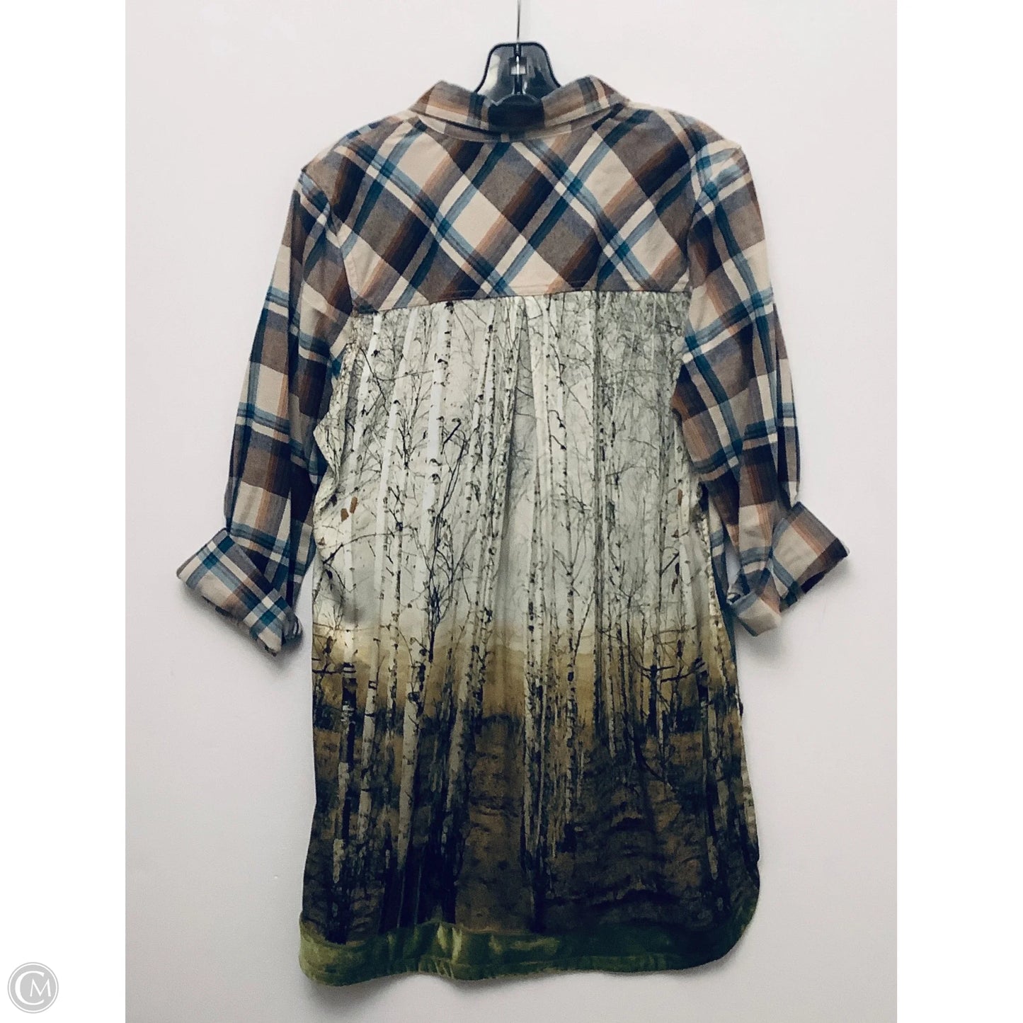 Top Long Sleeve By Aratta Silent Journey In Brown & Green, Size: M