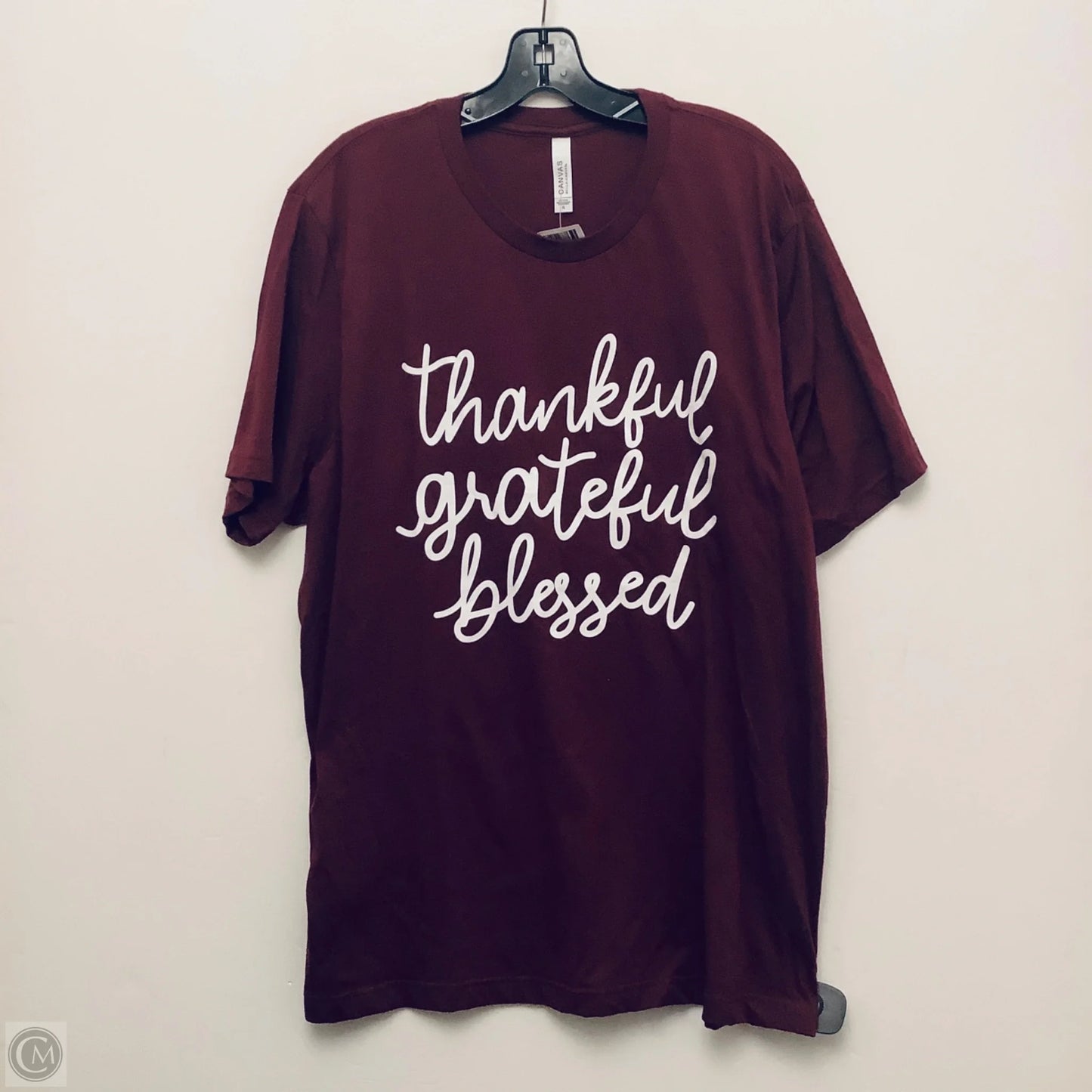 Top Short Sleeve By Canvas In Maroon, Size: Xl