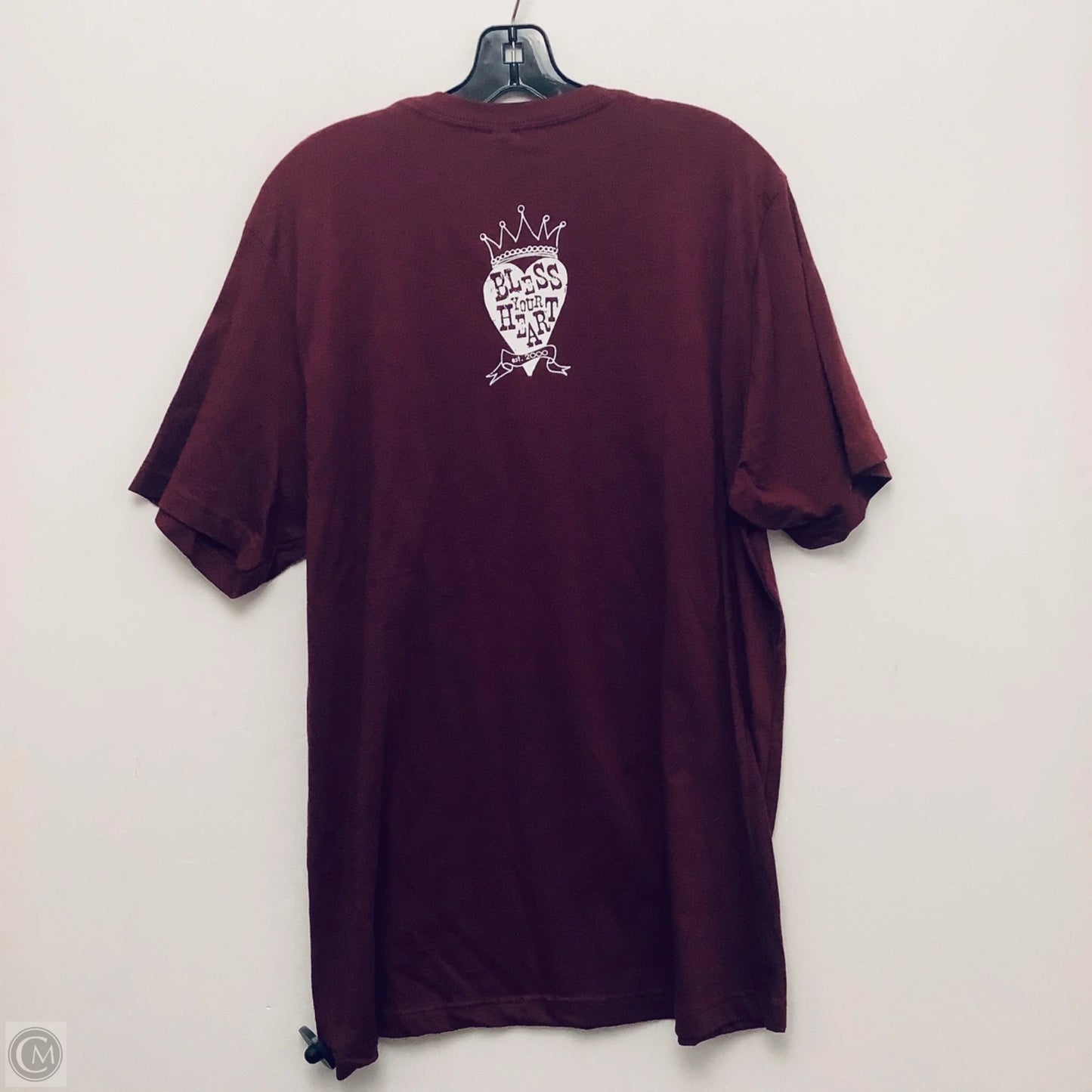 Top Short Sleeve By Canvas In Maroon, Size: Xl