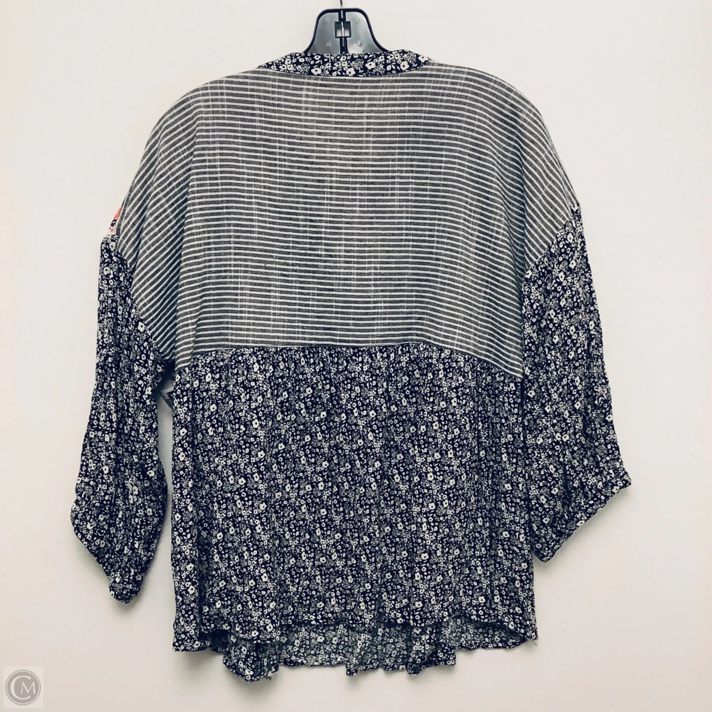 Top Long Sleeve By Ivy Jane In Black & Cream, Size: L