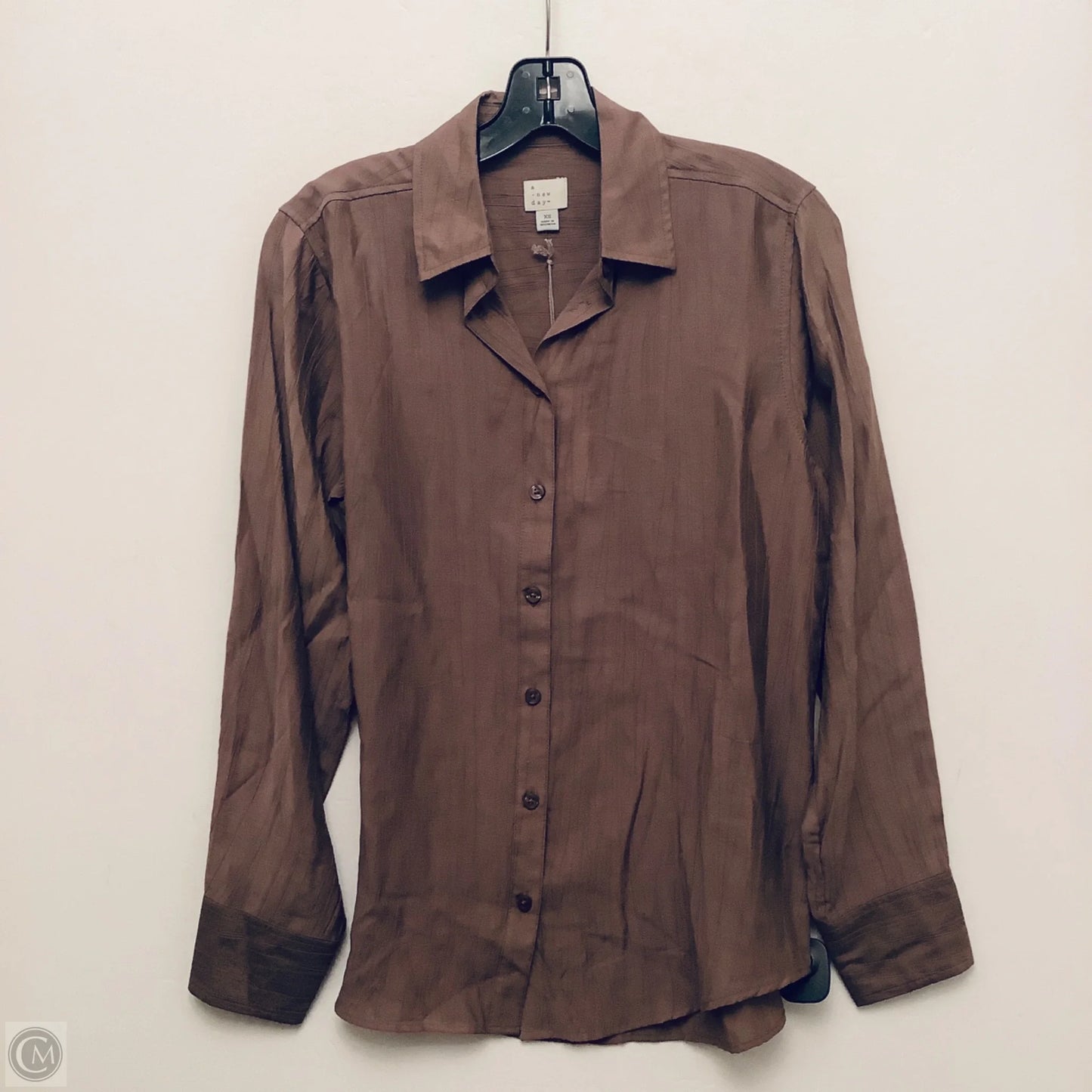 Top Long Sleeve By A New Day In Brown, Size: Xs