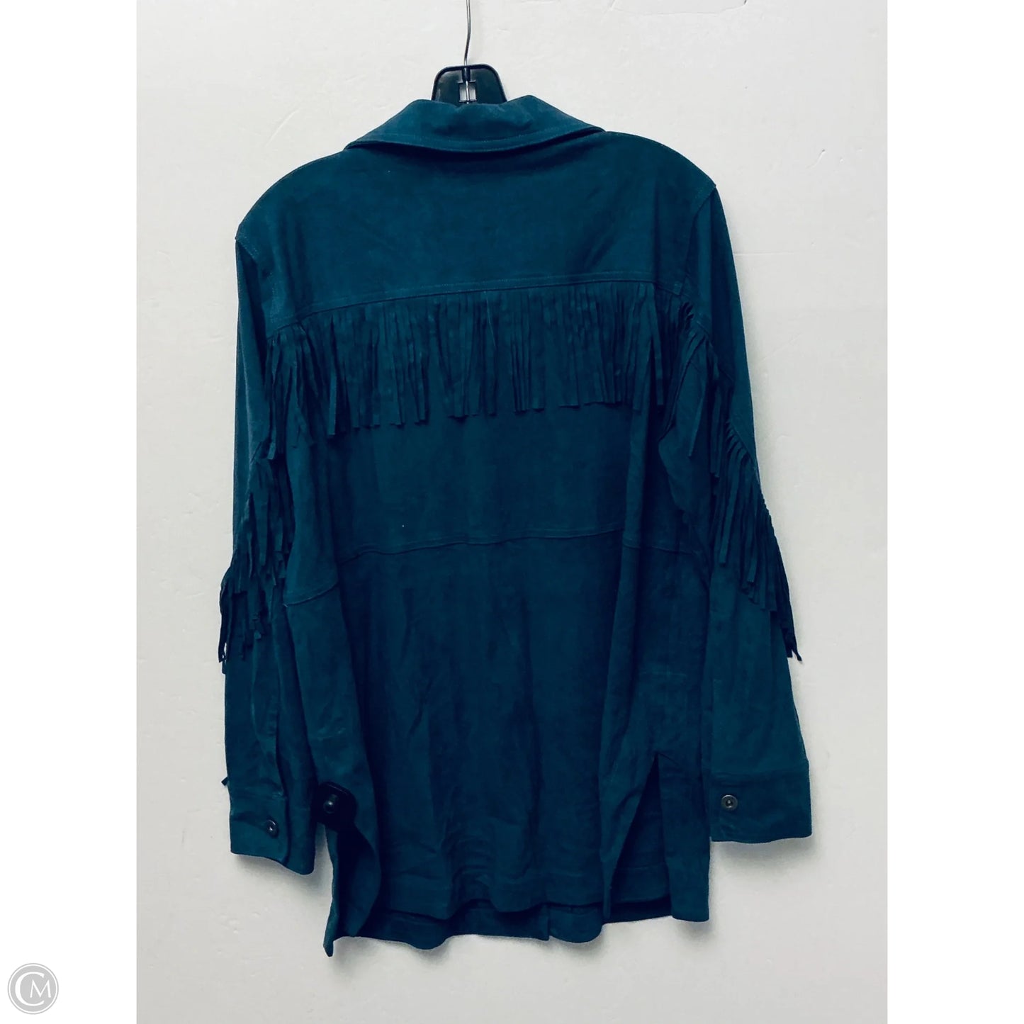 Jacket Shirt By Kori America In Blue, Size: M