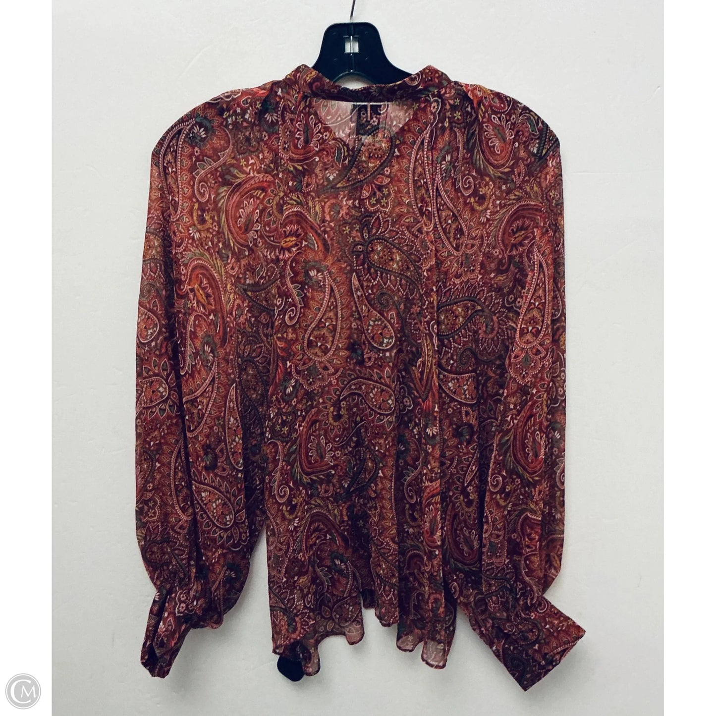 Top Long Sleeve Designer By Misa In Paisley Print, Size: M