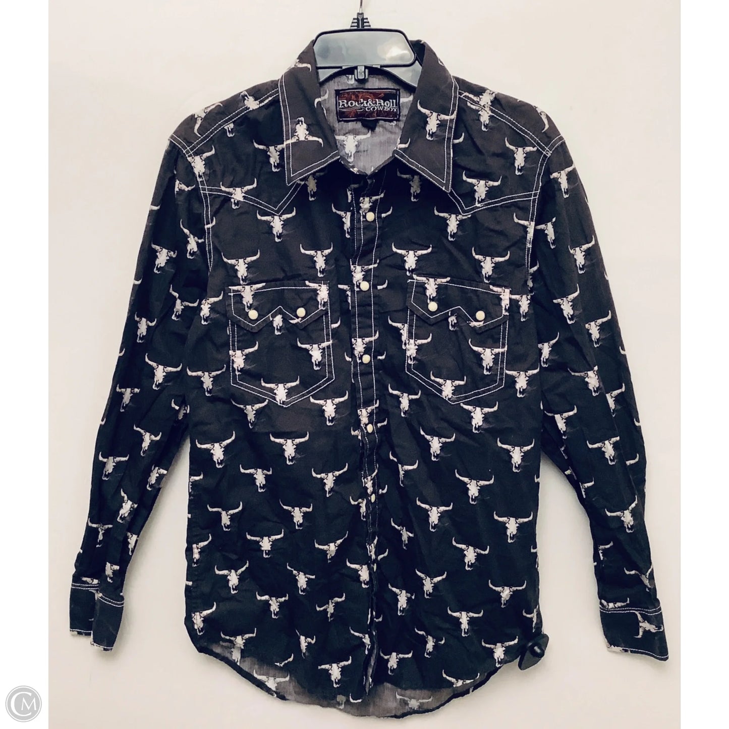 Top Long Sleeve By Cme In Grey, Size: S
