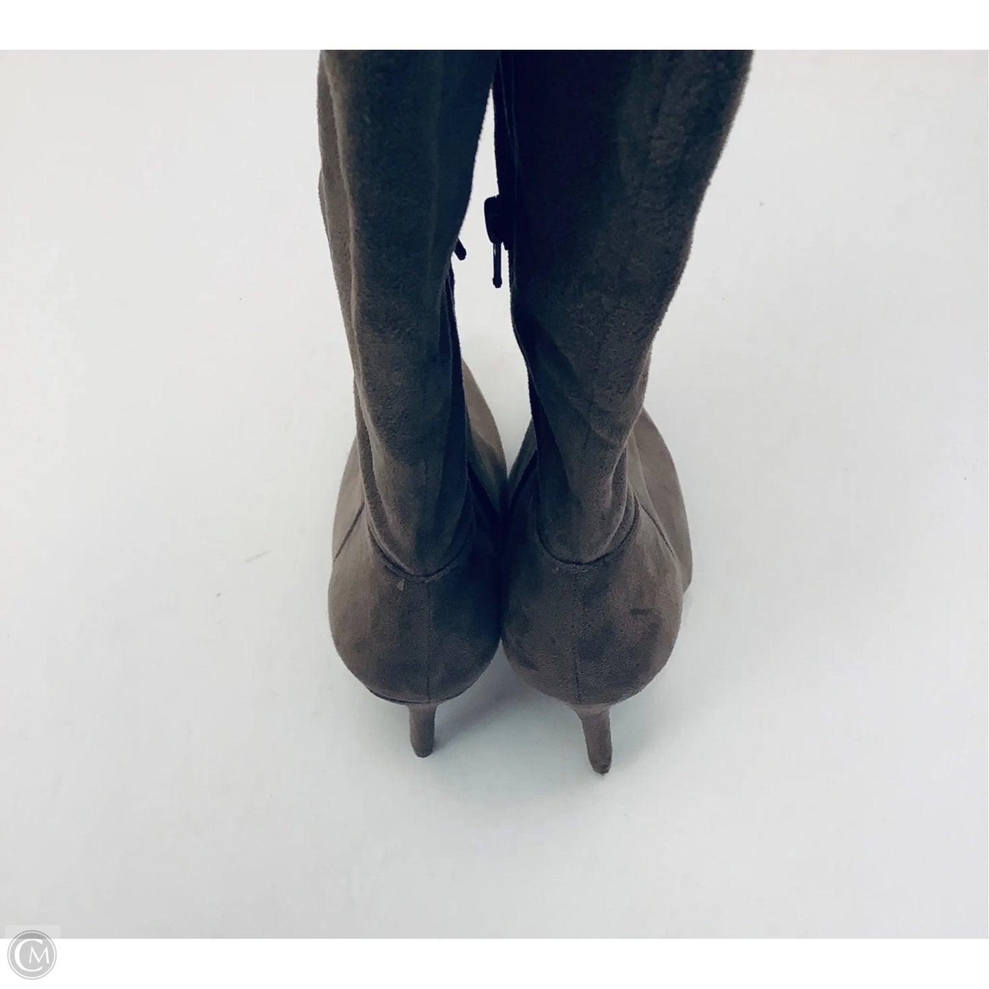 Boots Knee Heels By Charles By Charles David In Taupe, Size: 7.5