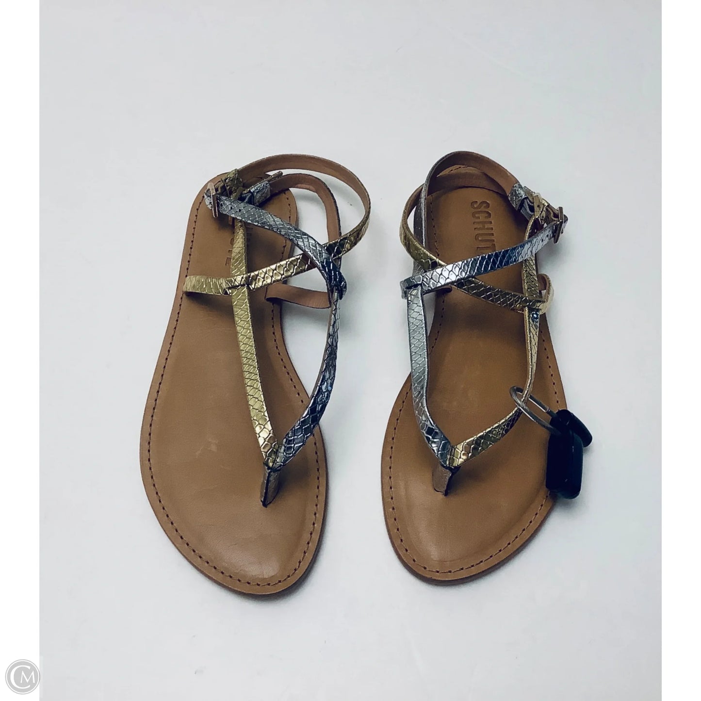 Sandals Flats By Cme In Gold & Silver, Size: 7.5