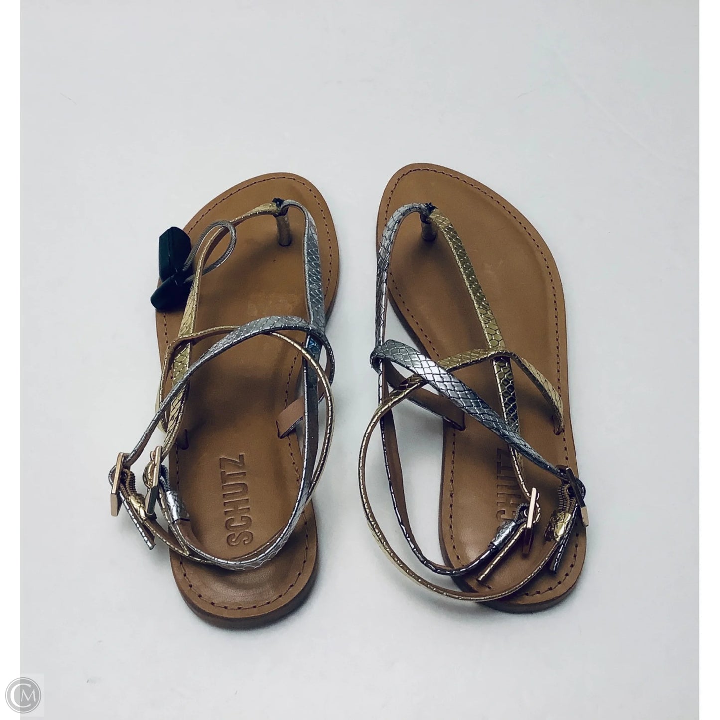 Sandals Flats By Cme In Gold & Silver, Size: 7.5
