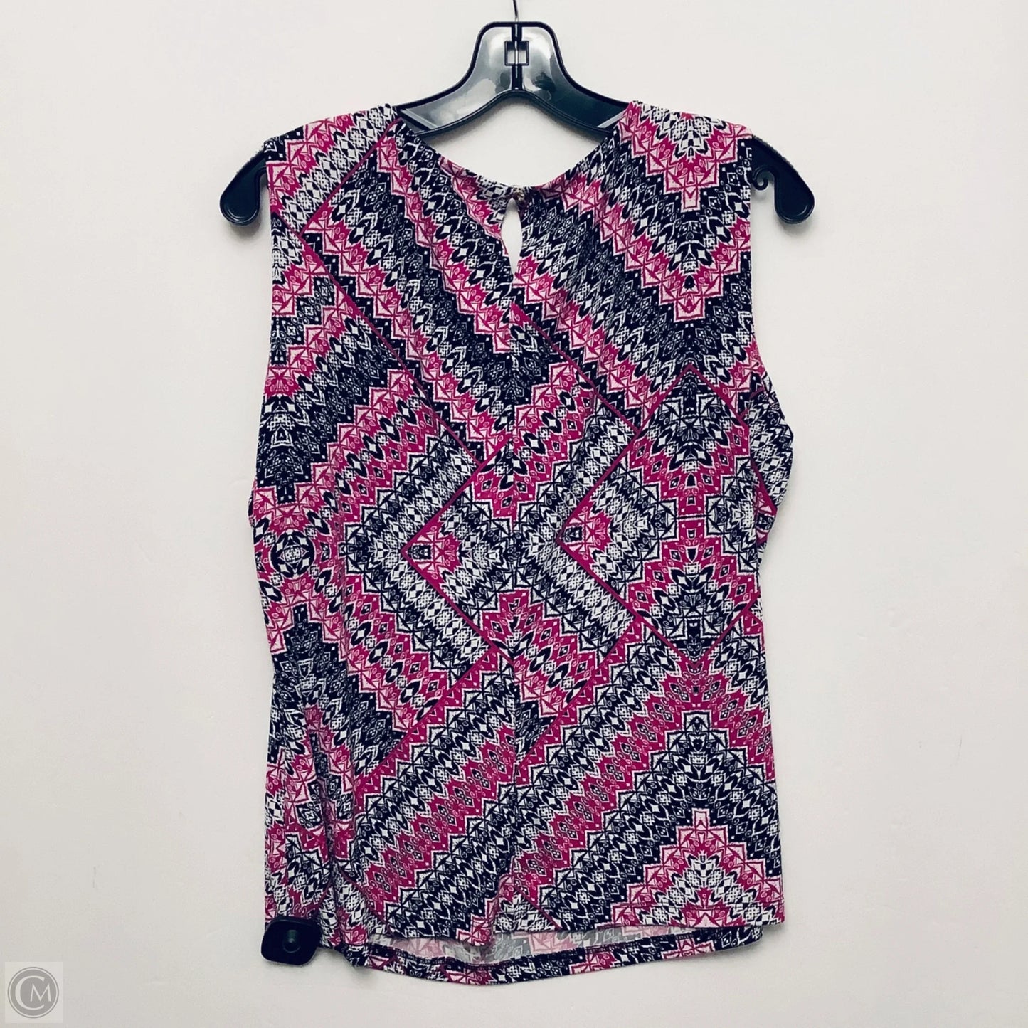 Top Sleeveless By Calvin Klein In Black & Pink, Size: Xl