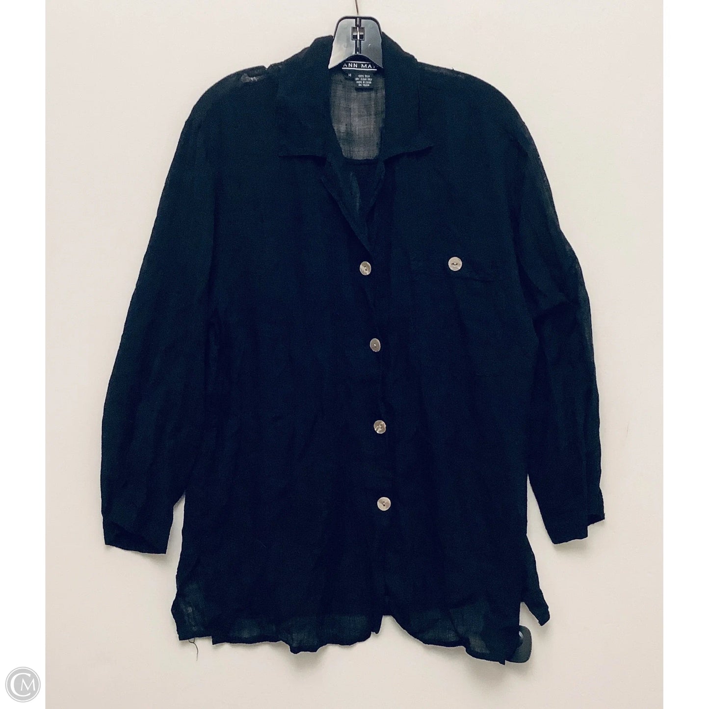 Top Long Sleeve By Cmc In Black, Size: M