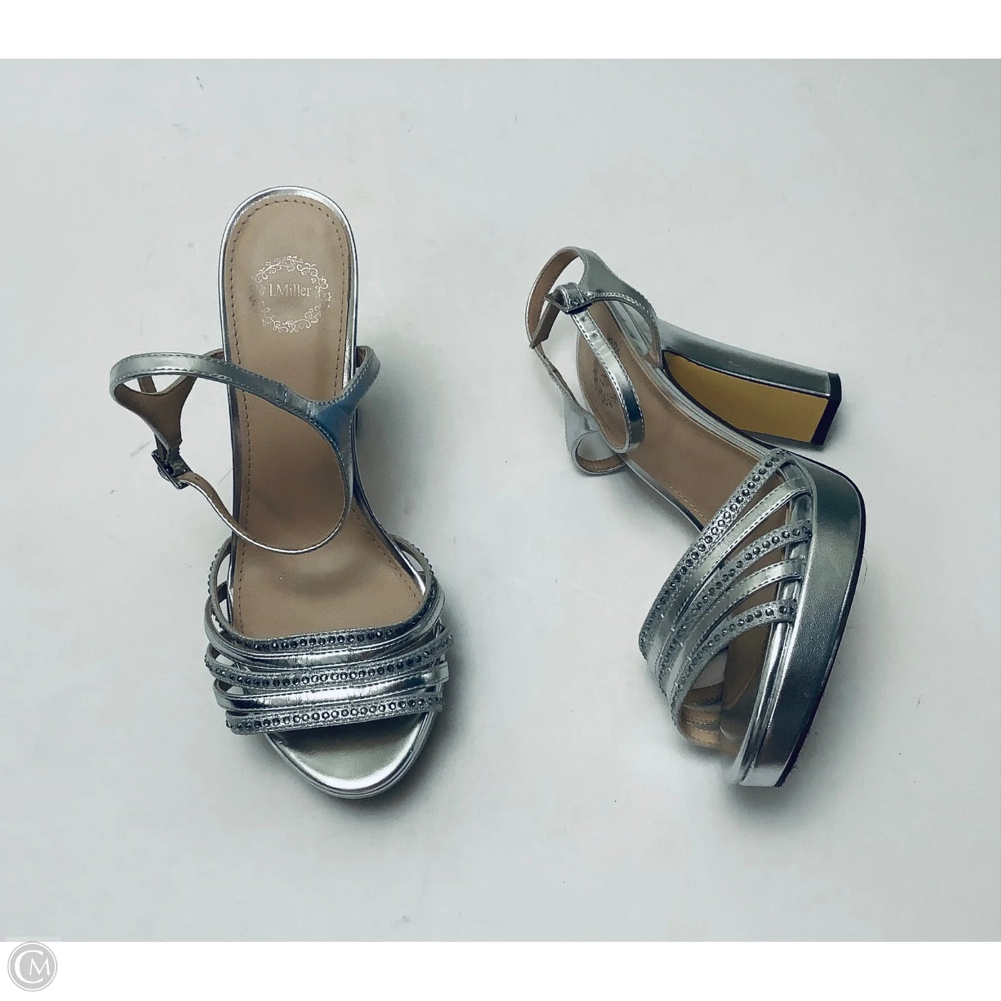 Sandals Heels Wedge By Gianni Bini In Striped Pattern, Size: 8