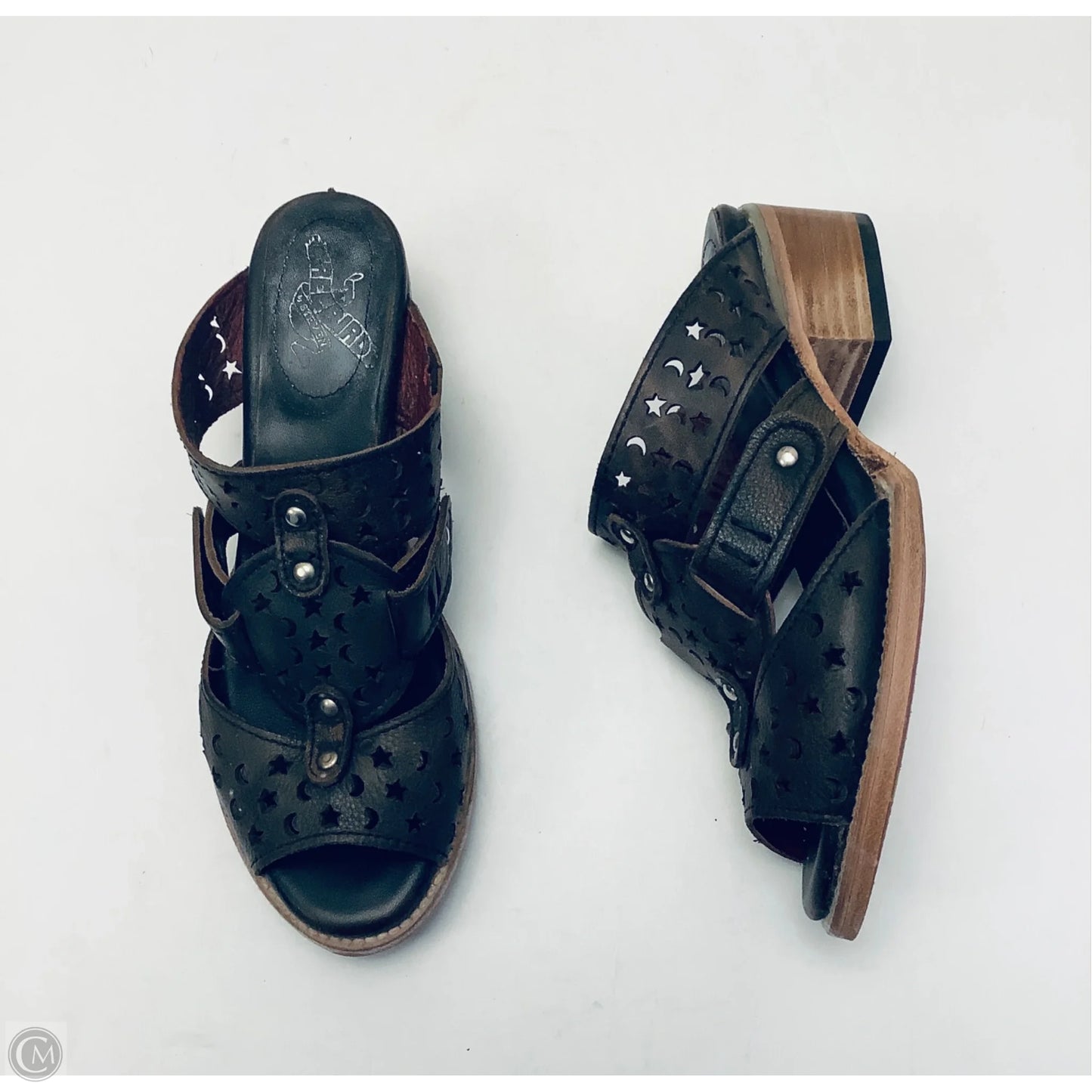 Sandals Heels Block By Freebird In Brown, Size: 9