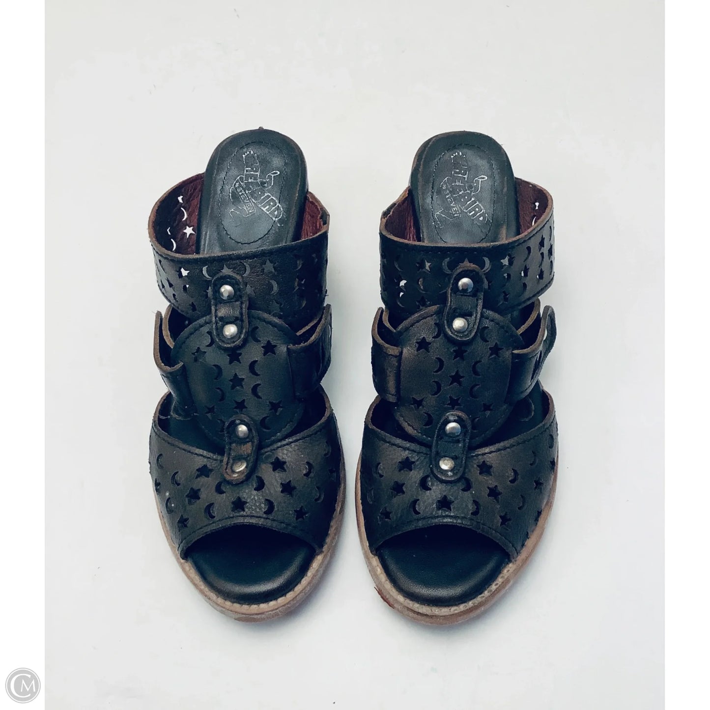 Sandals Heels Block By Freebird In Brown, Size: 9