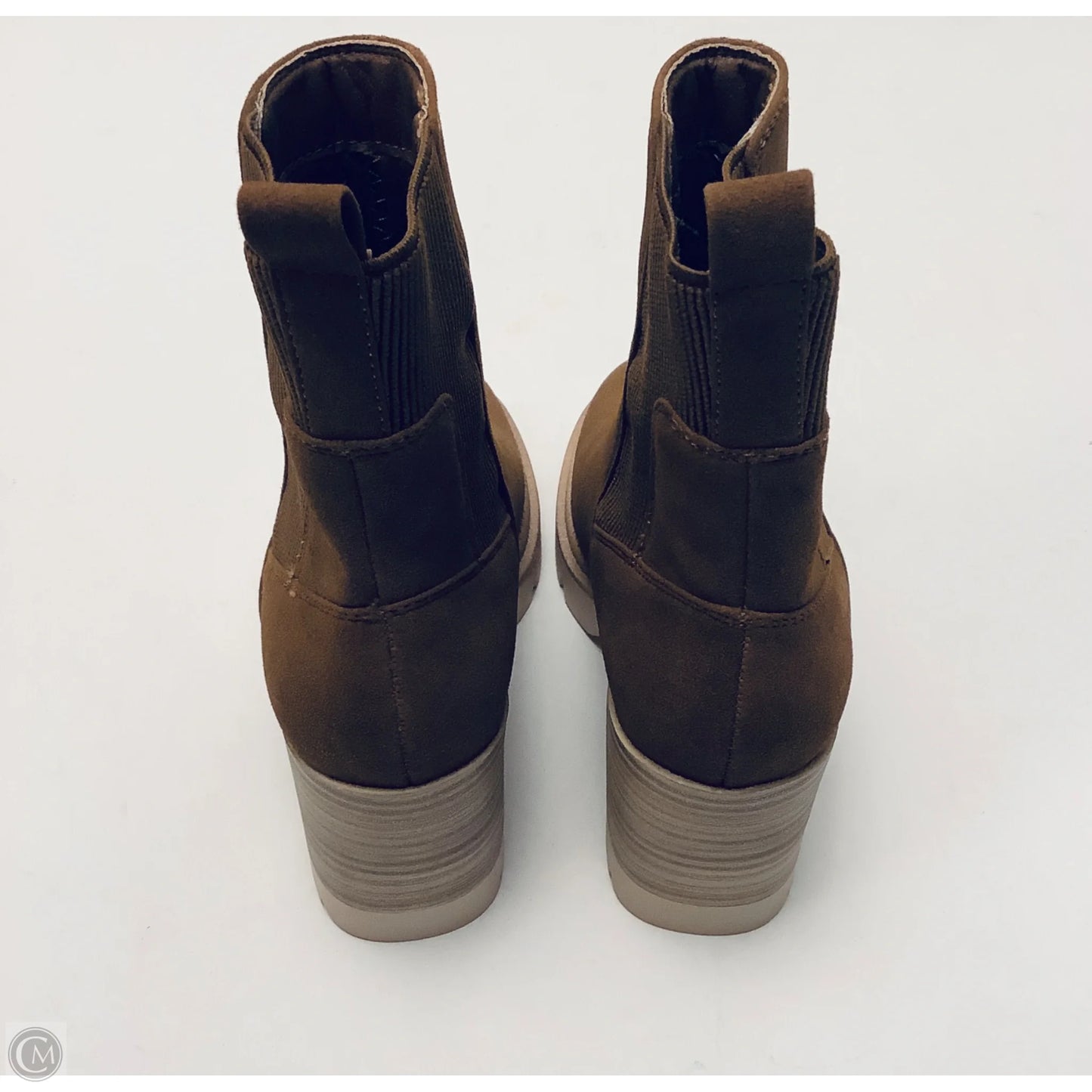 Boots Ankle Heels By Mia In Brown, Size: 6