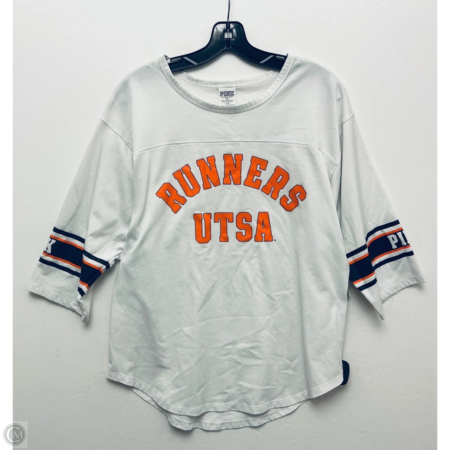 Top Short Sleeve By Pink In White, Size: L