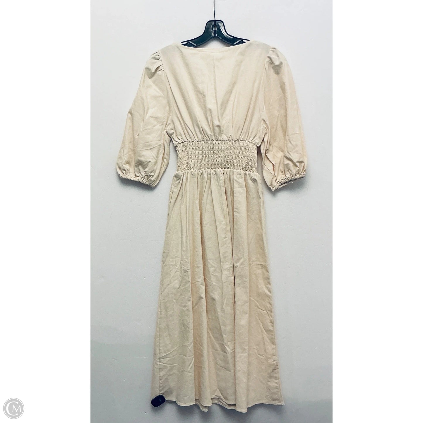 Dress Casual Midi By Commense In Cream, Size: M