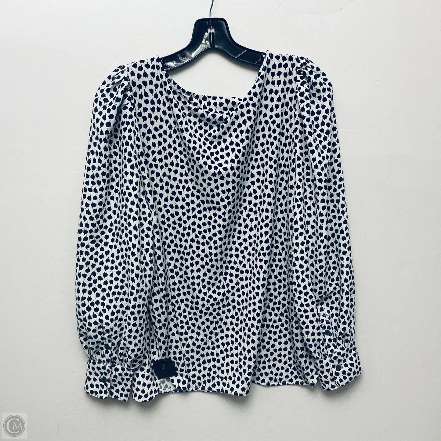 Top Long Sleeve By Ann Taylor In Black & White, Size: M
