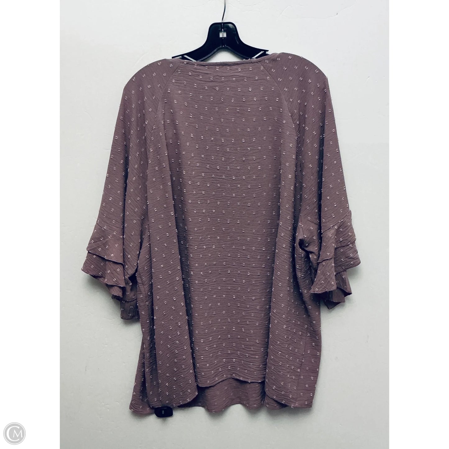 Top Short Sleeve By Bloomchic In Purple, Size: 2x