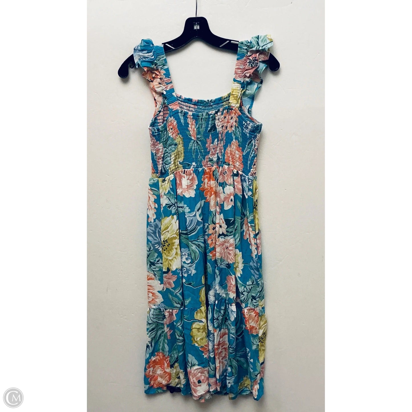 Dress Casual Midi By Loft In Floral Print, Size: M