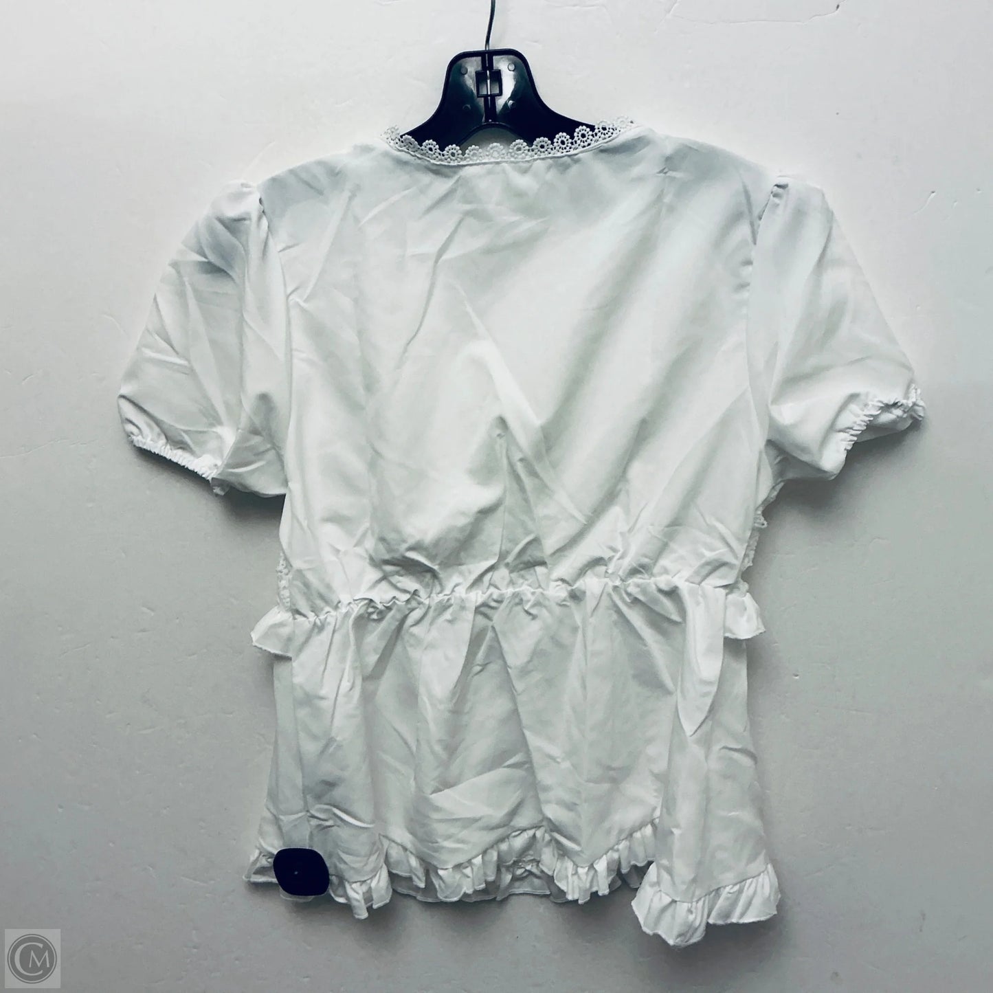 Top Short Sleeve By Shein In White, Size: M
