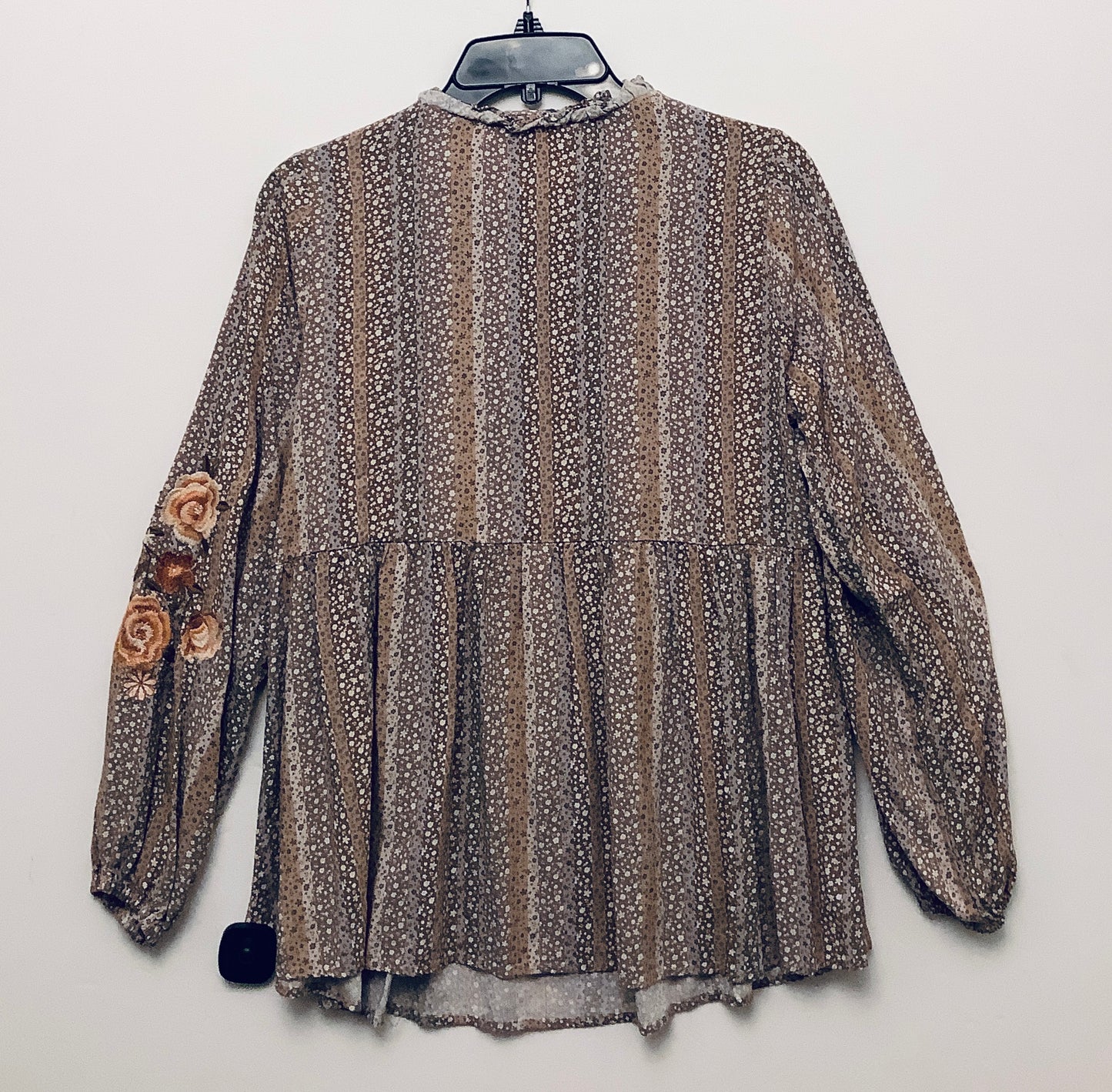 Top Long Sleeve By Savanna Jane In Brown, Size: M