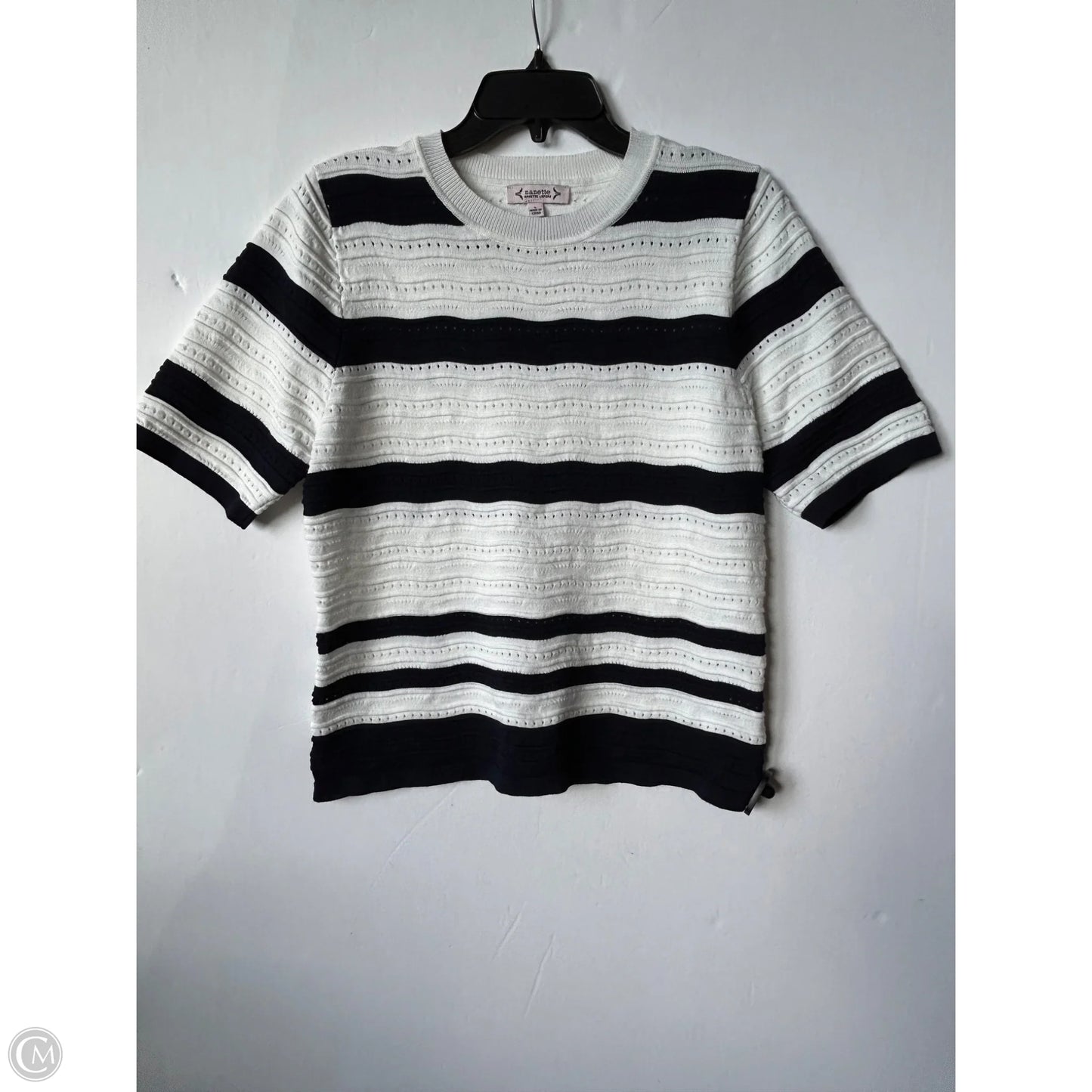 Top Short Sleeve By Nanette By Nanette Lepore In Striped Pattern, Size: L