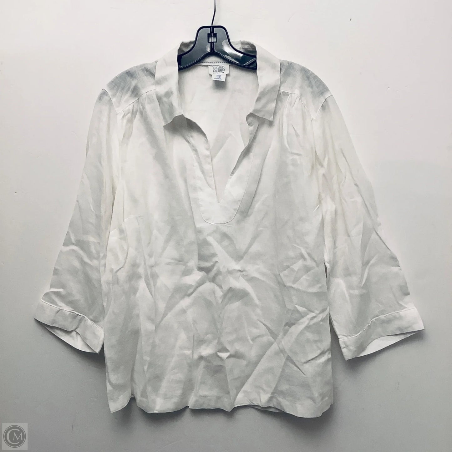 Top Long Sleeve By Sigrid Olsen In White, Size: 1x