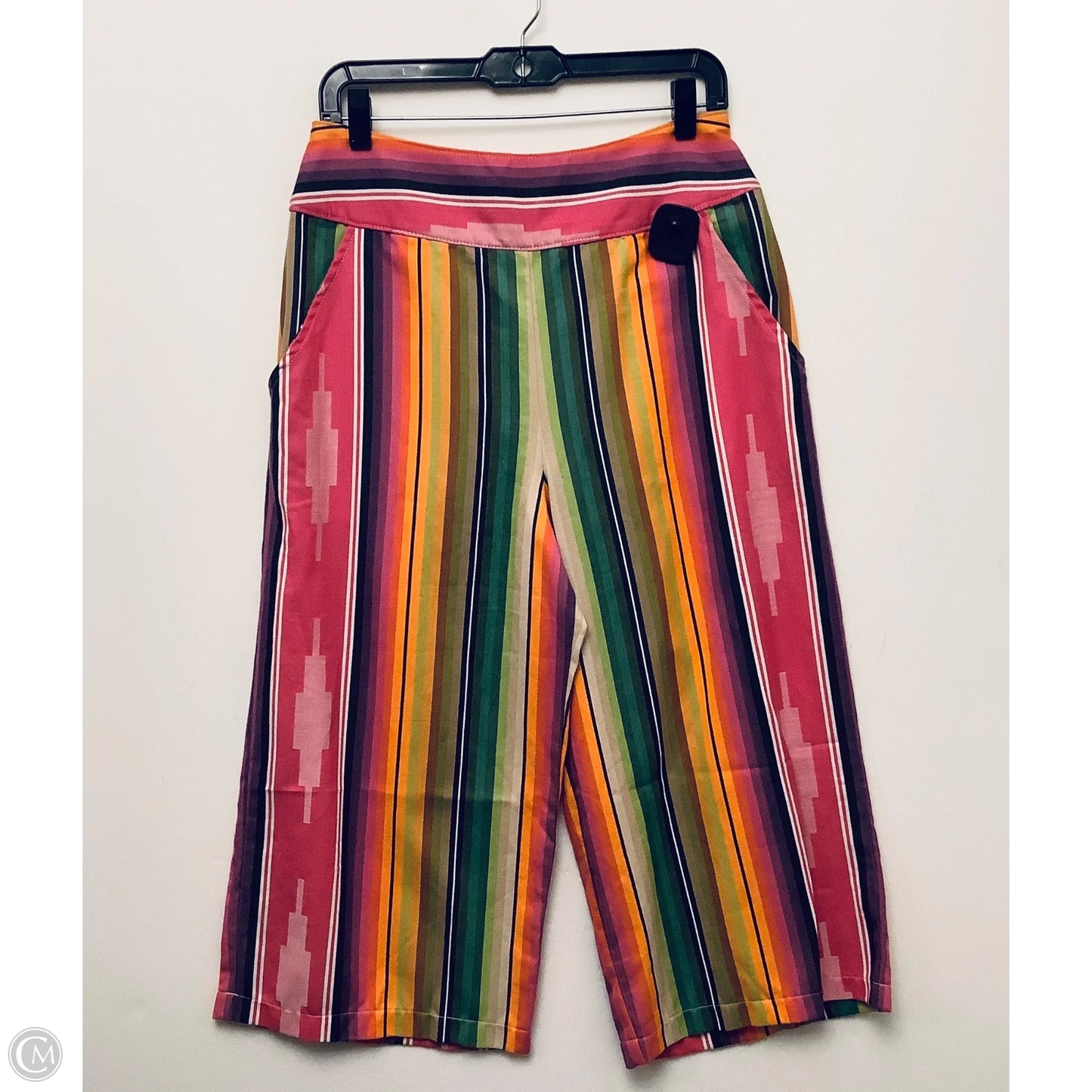 Pants Cropped By Cmc In Striped Pattern, Size: L