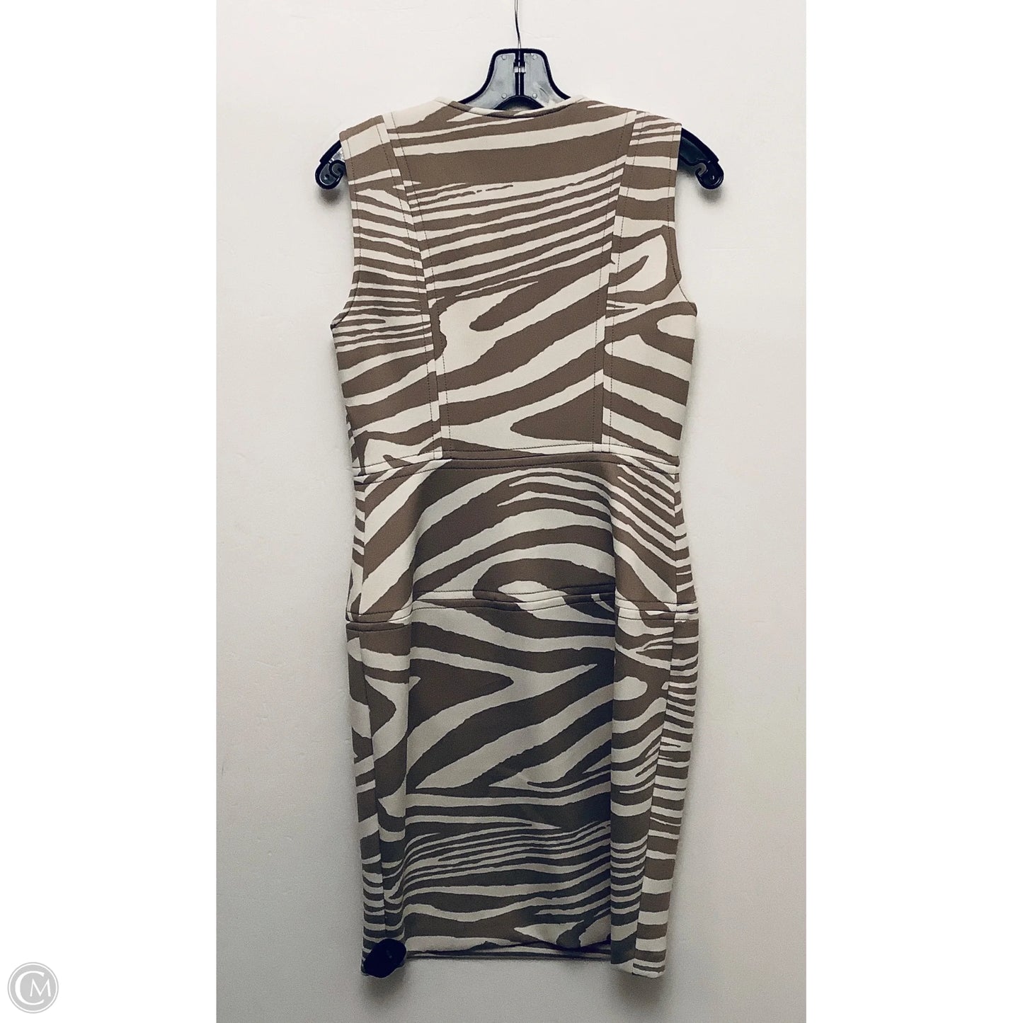 Dress Work By Calvin Klein In Tan & White, Size: S