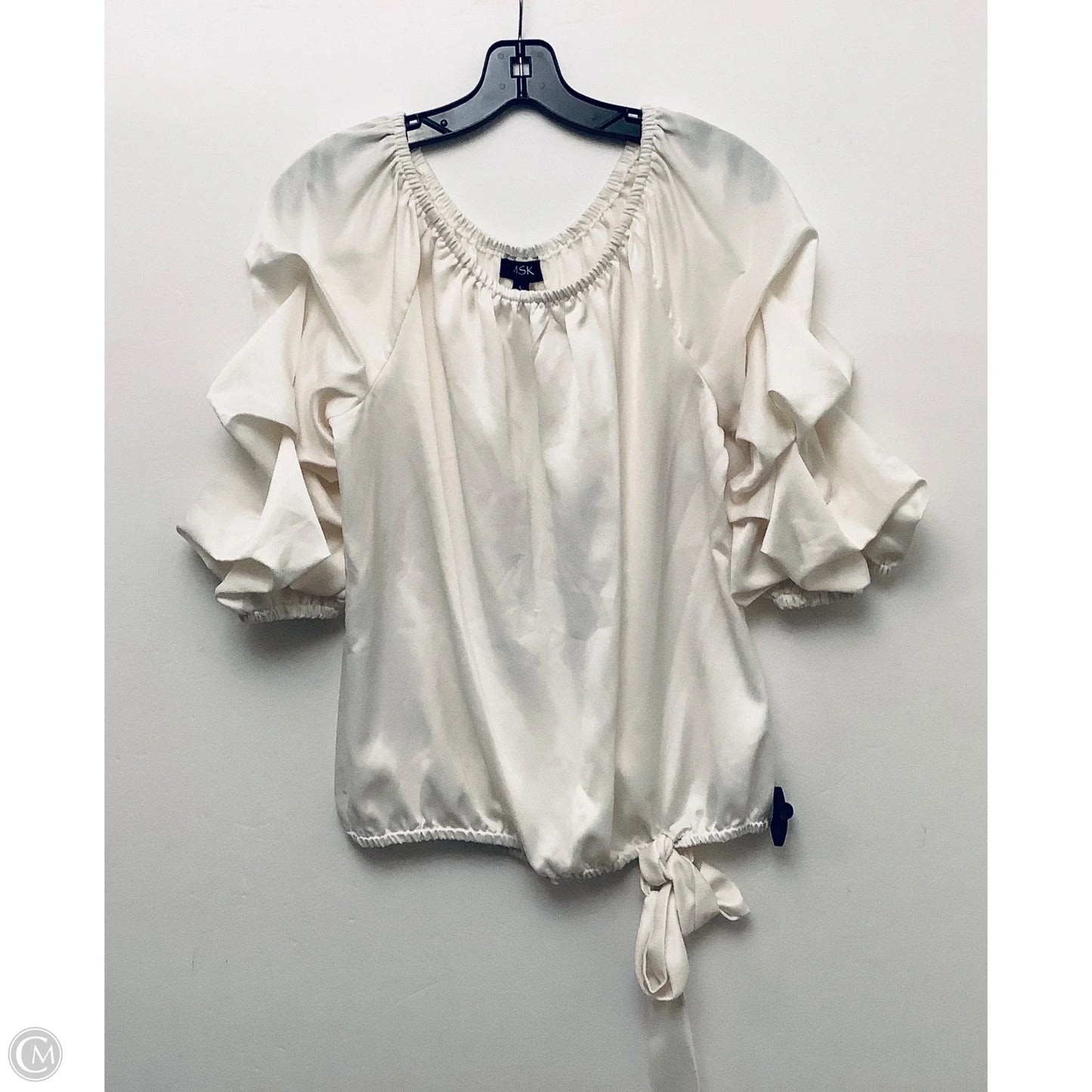 Top Short Sleeve By Msk In Cream, Size: L