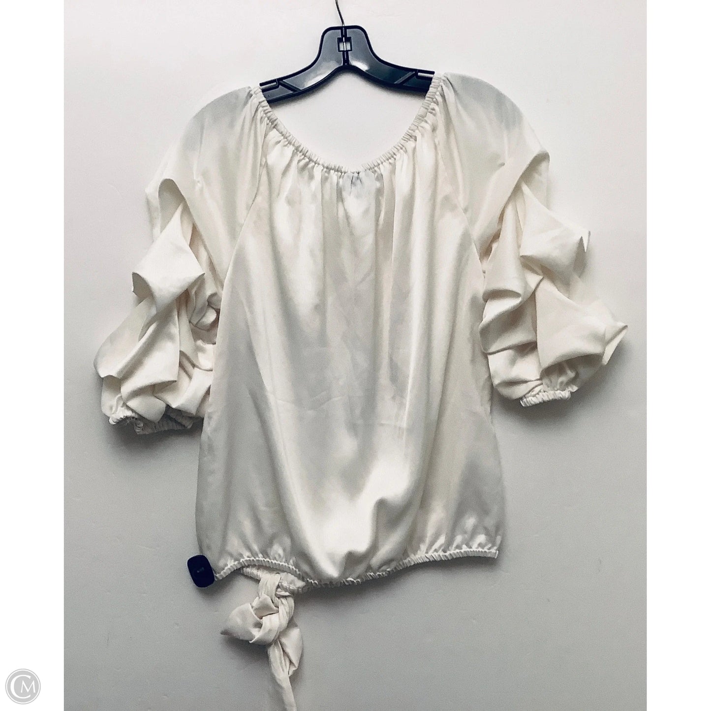 Top Short Sleeve By Msk In Cream, Size: L