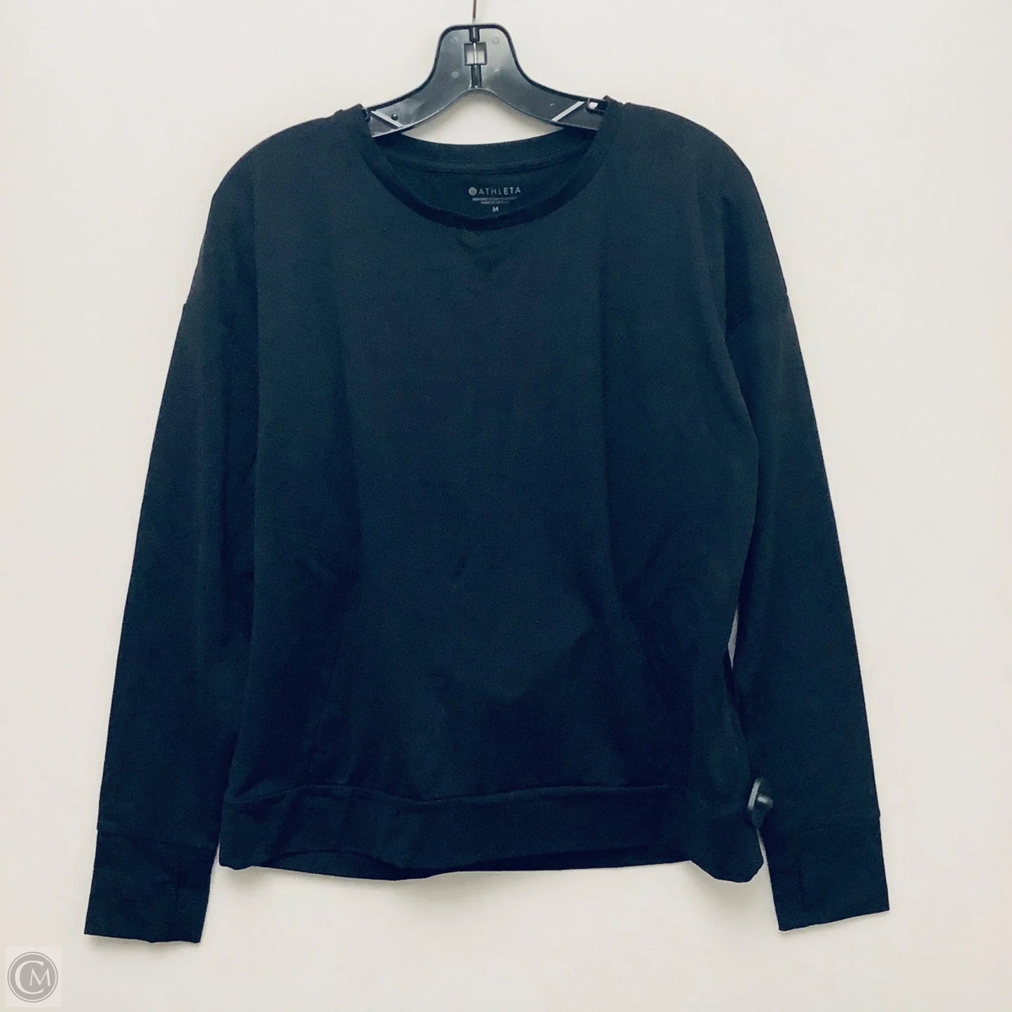 Athletic Top Long Sleeve Crewneck By Athleta In Black, Size: M