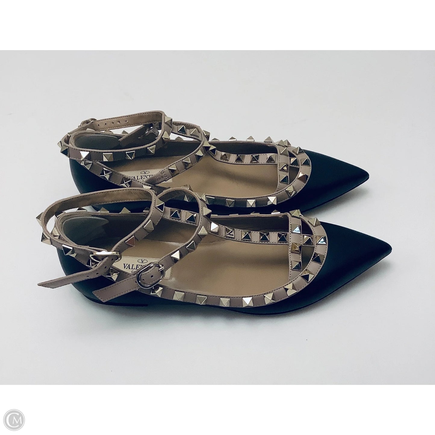 Shoes Luxury Designer By Valentino-garavani In Black & Tan, Size: 6