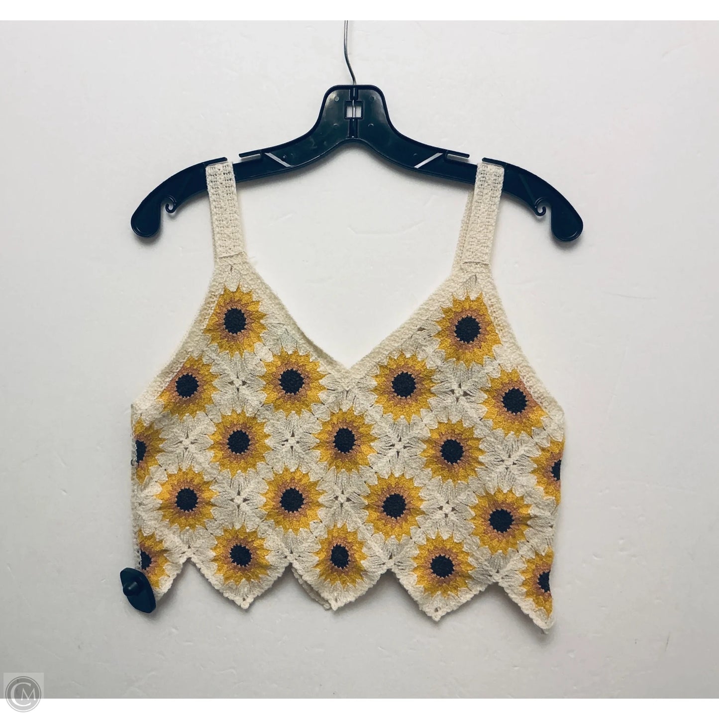 Top Sleeveless By Clothes Mentor In White & Yellow, Size: M