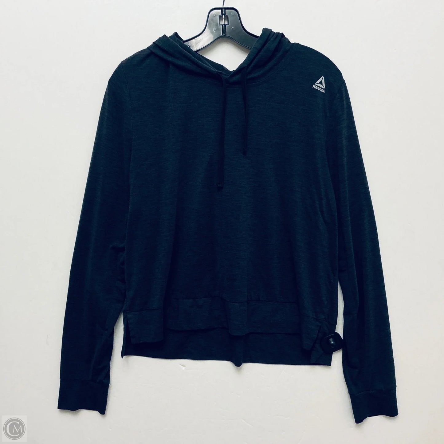 Athletic Sweatshirt Hoodie By Reebok In Black, Size: L