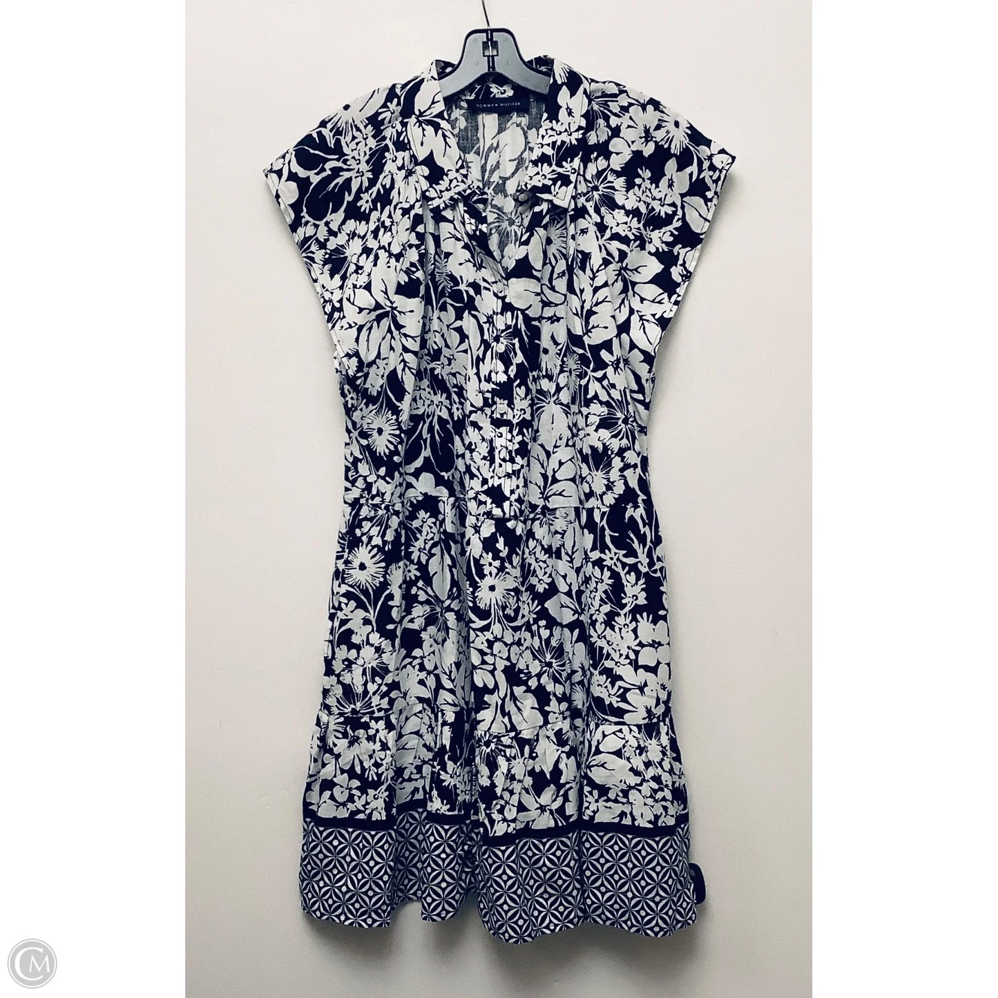 Dress Casual Midi By Tommy Hilfiger In Black & White, Size: M