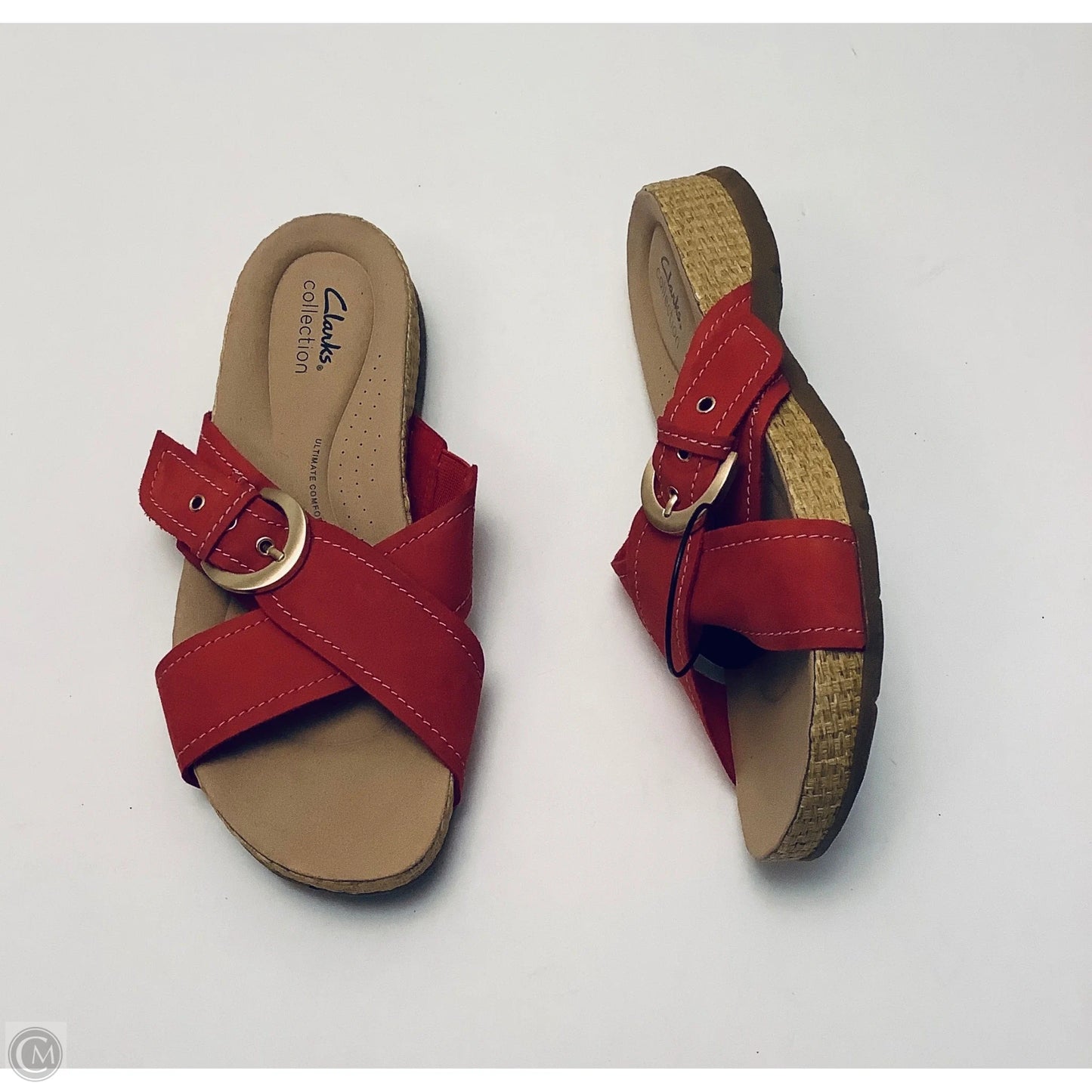 Sandals Flats By Clarks In Red, Size: 9