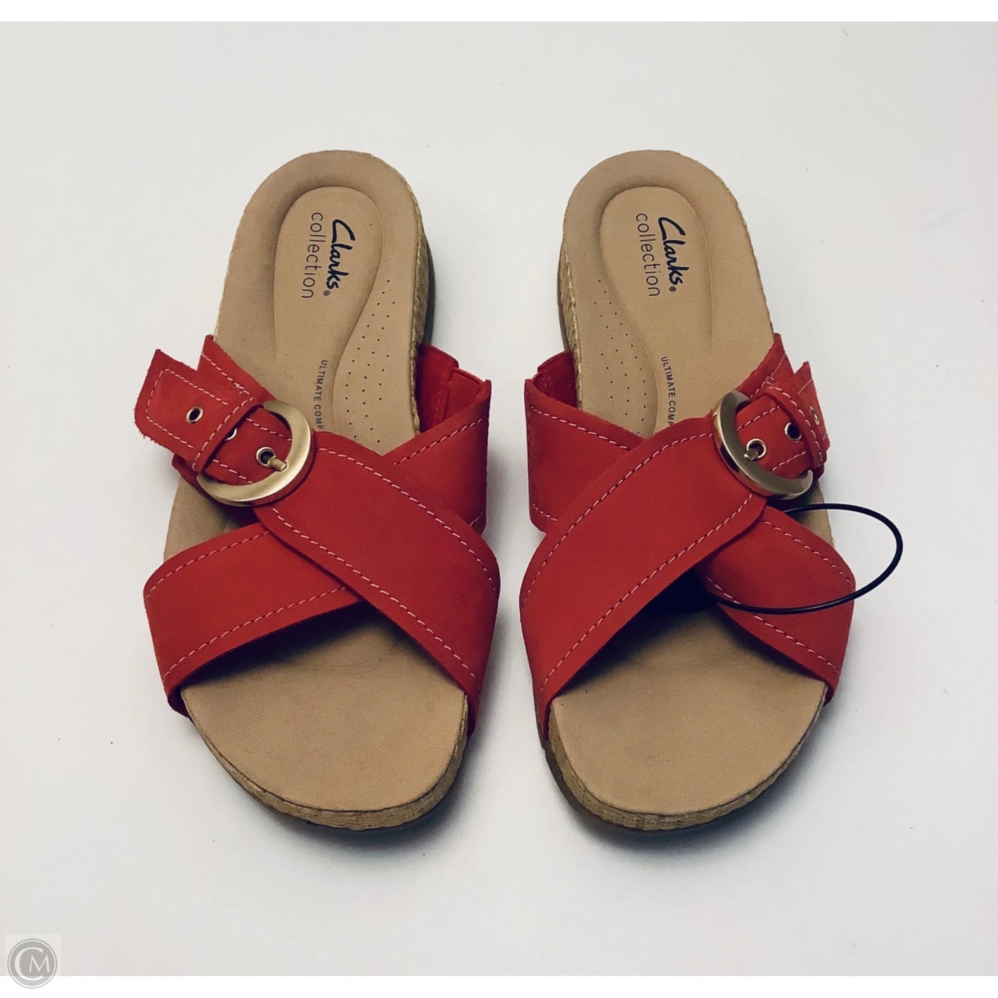 Sandals Flats By Clarks In Red, Size: 9