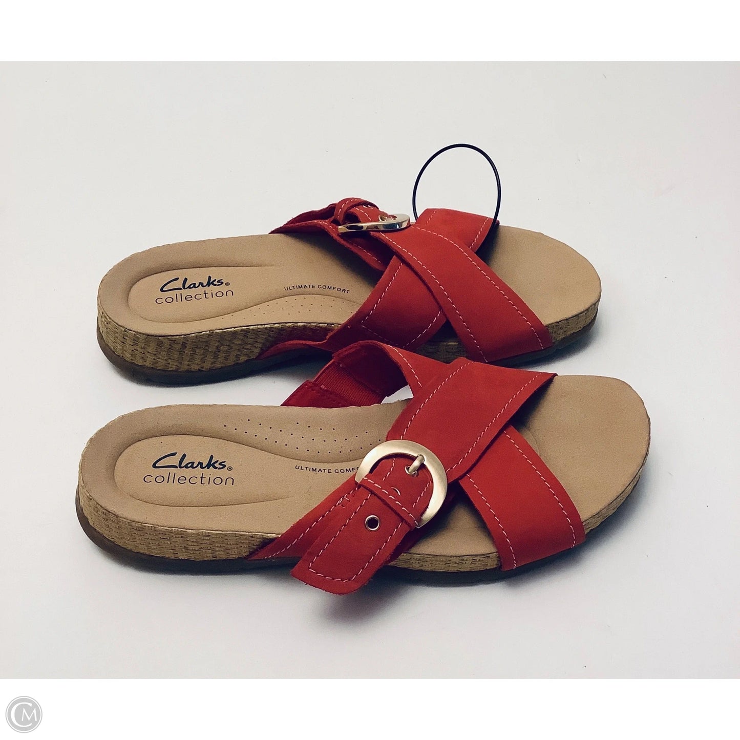 Sandals Flats By Clarks In Red, Size: 9