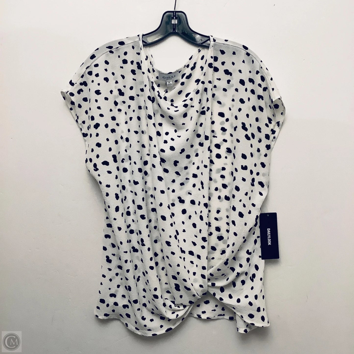 Top Short Sleeve By Gilli In Black & White, Size: 3x