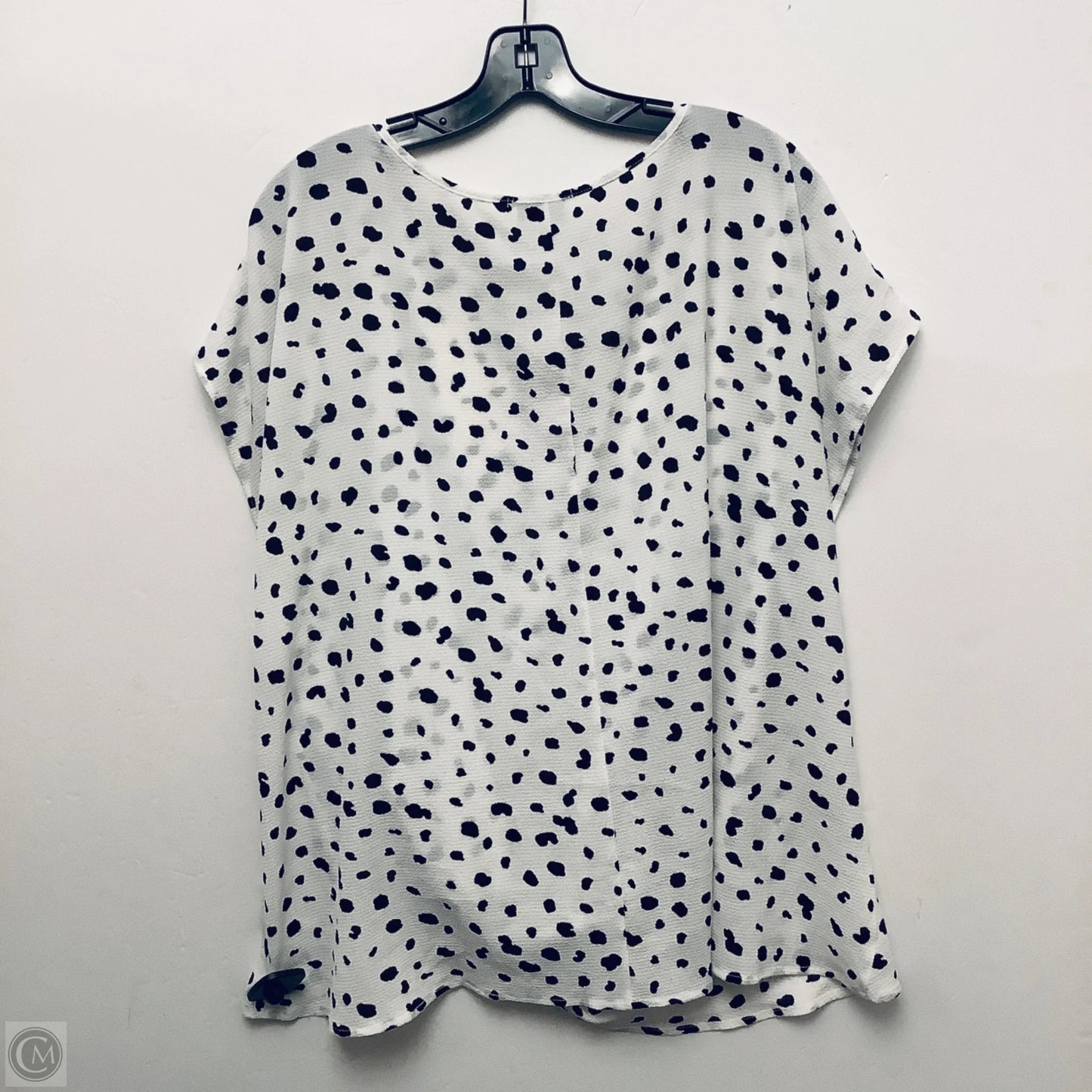 Top Short Sleeve By Gilli In Black & White, Size: 3x