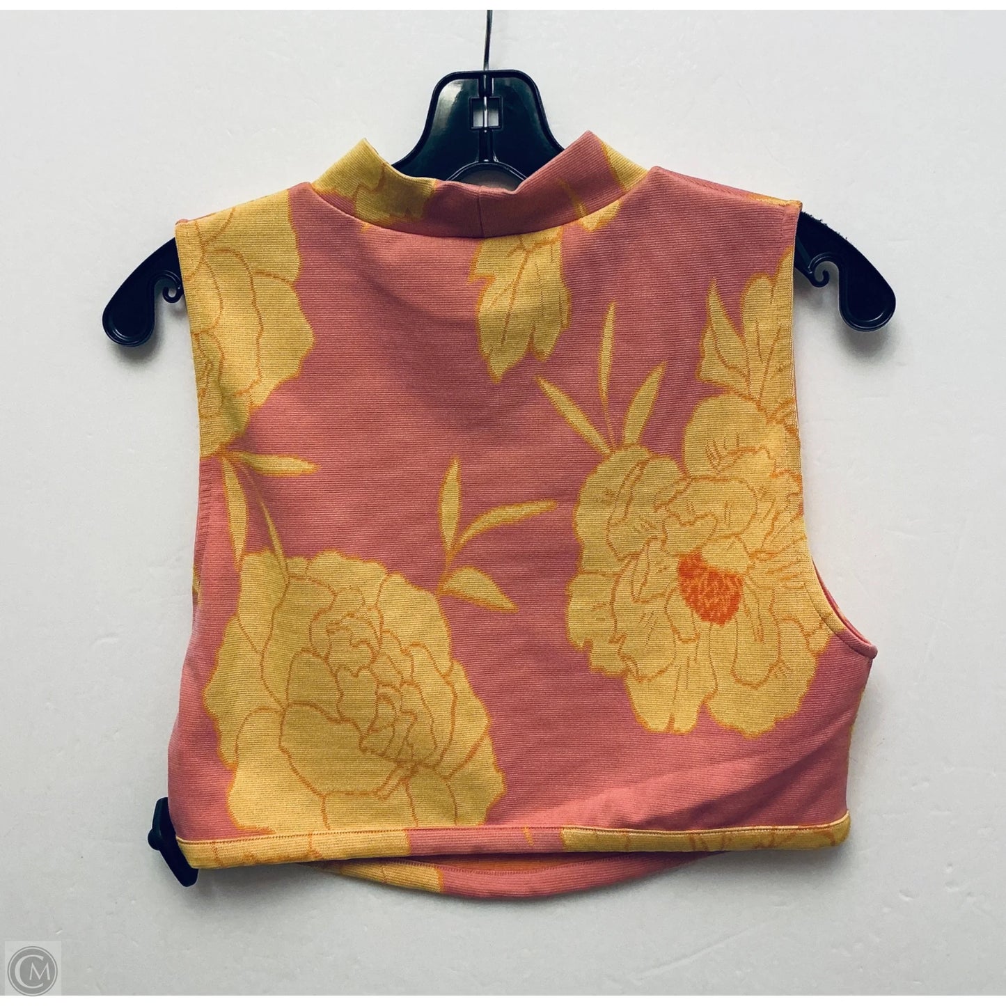 Top Sleeveless By Zara In Pink & Yellow, Size: L