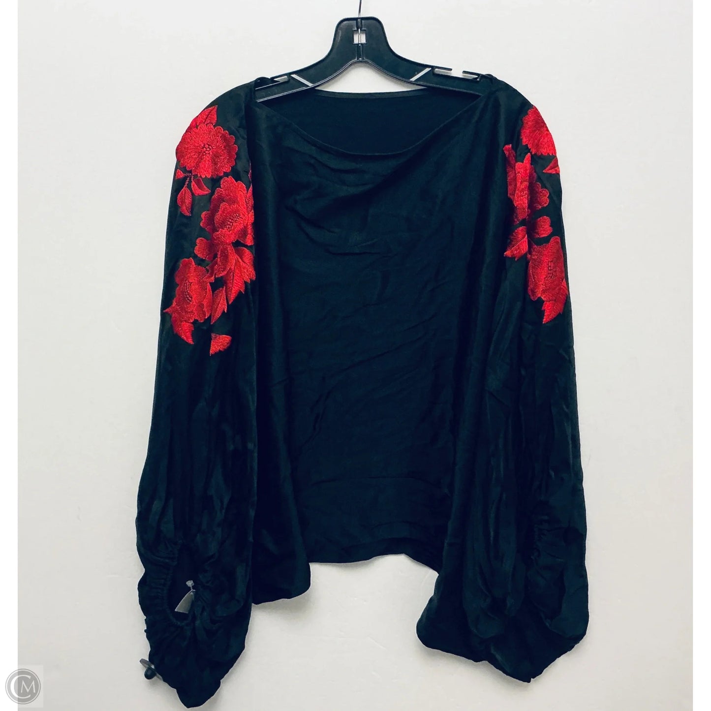 Top Long Sleeve By Natori In Black & Red, Size: L