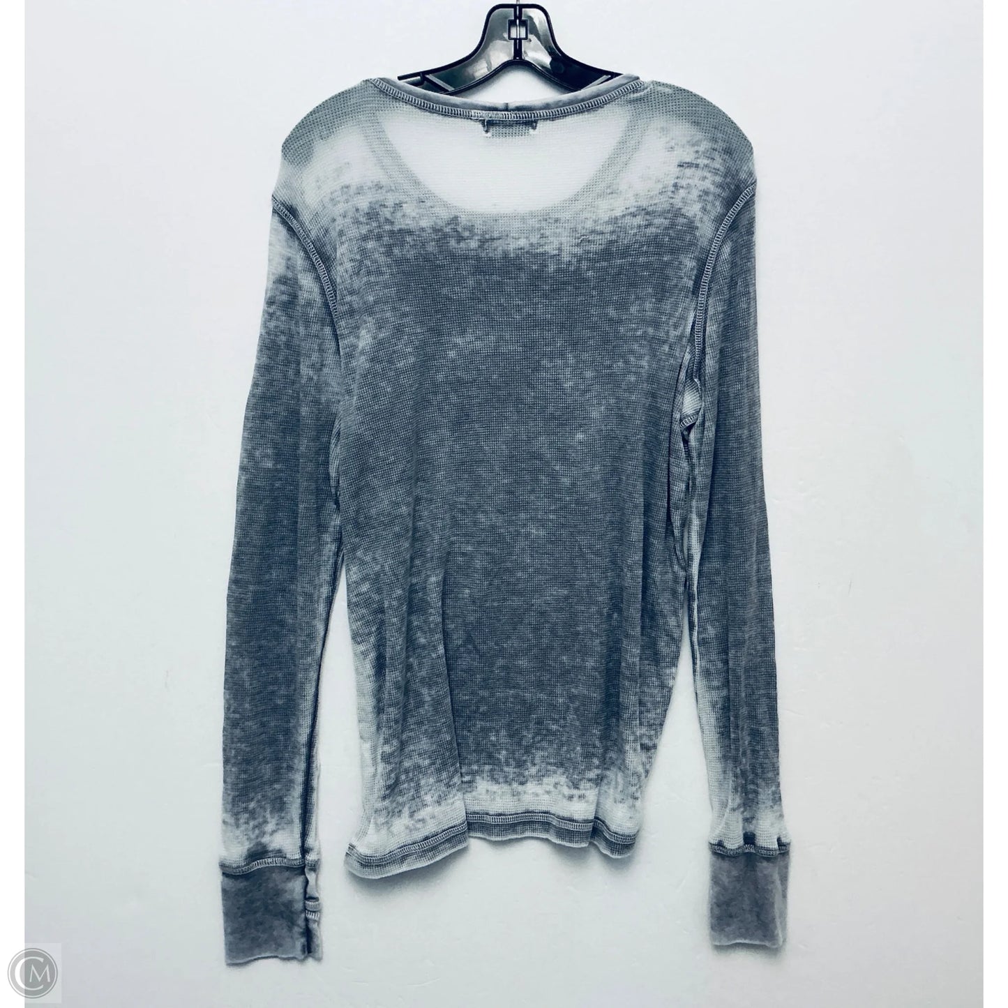 Top Long Sleeve By Allen Allen In Grey, Size: Xl