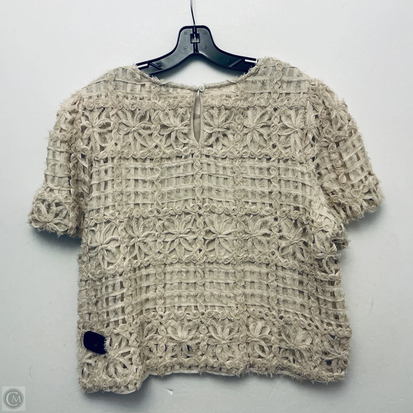 Top Short Sleeve By Adrianna Papell In Beige, Size: Xl