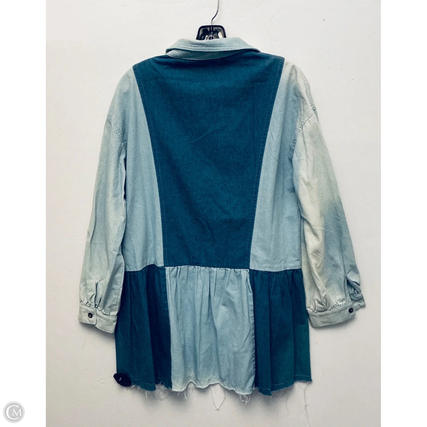 Dress Casual Midi By Peach Love Cream California In Blue Denim, Size: L