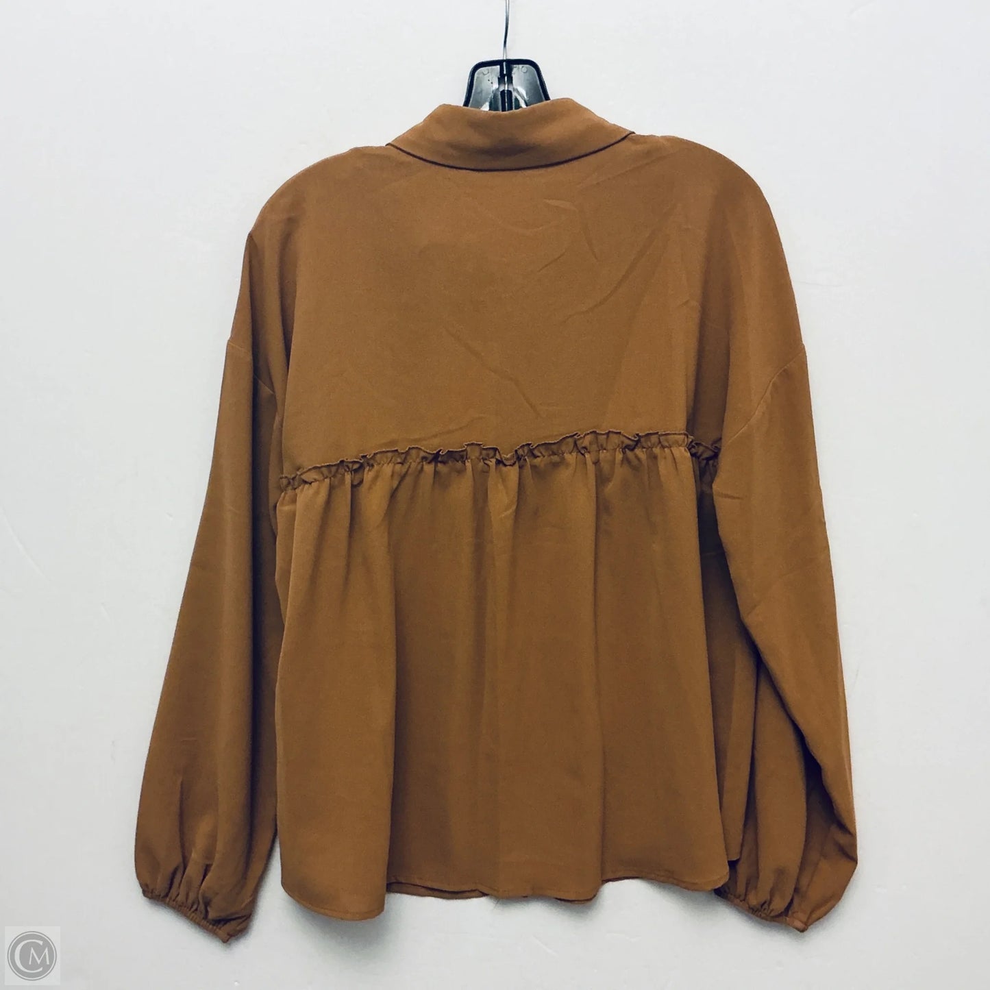 Top Long Sleeve By Andree By Unit In Brown, Size: S