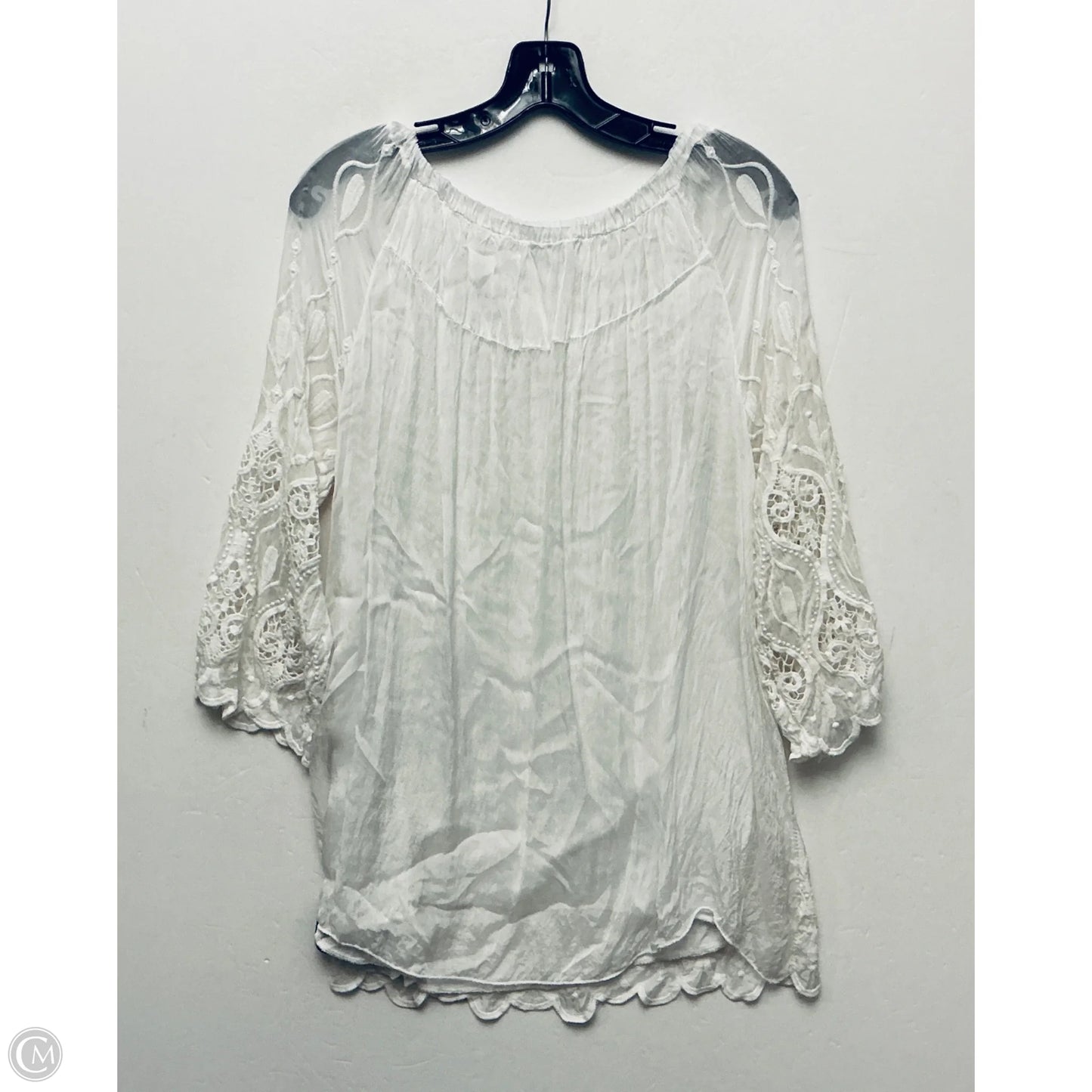 Top Long Sleeve By Tempo Paris In White, Size: L