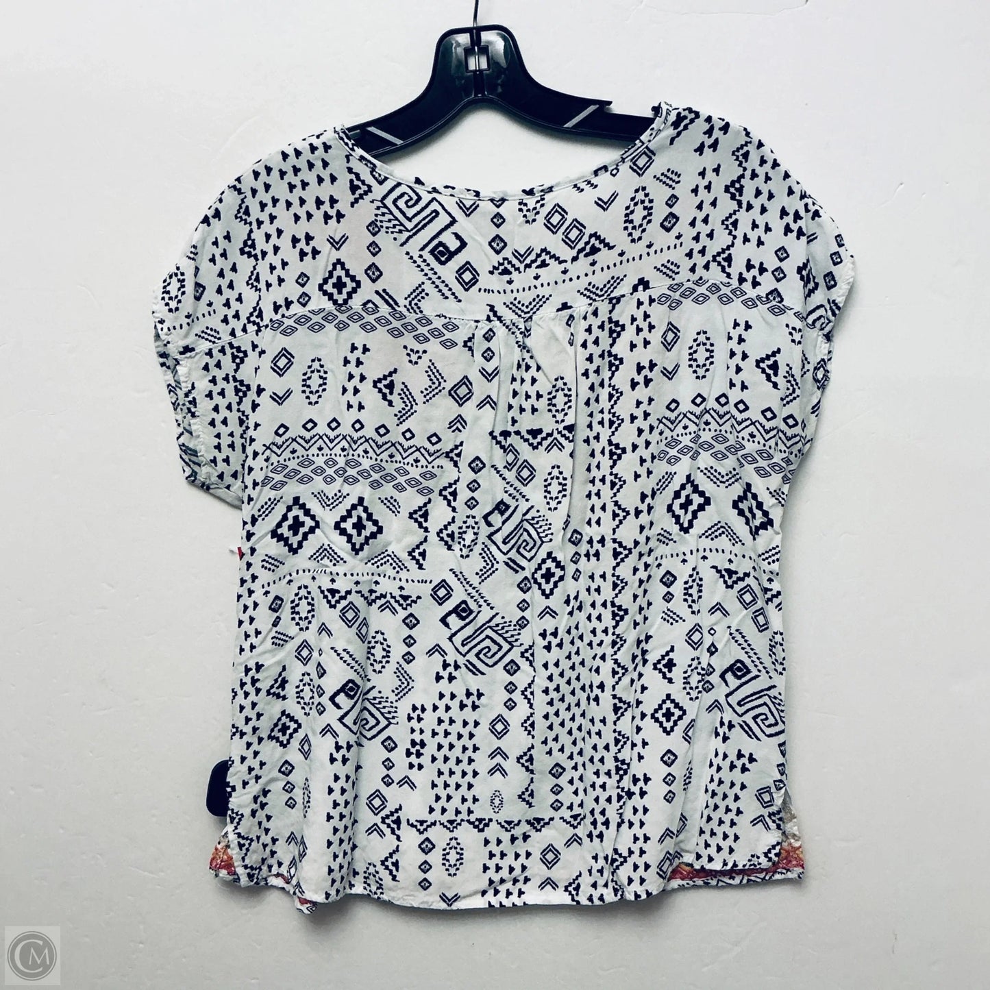 Top Short Sleeve By Savanna Jane In Black & White, Size: S