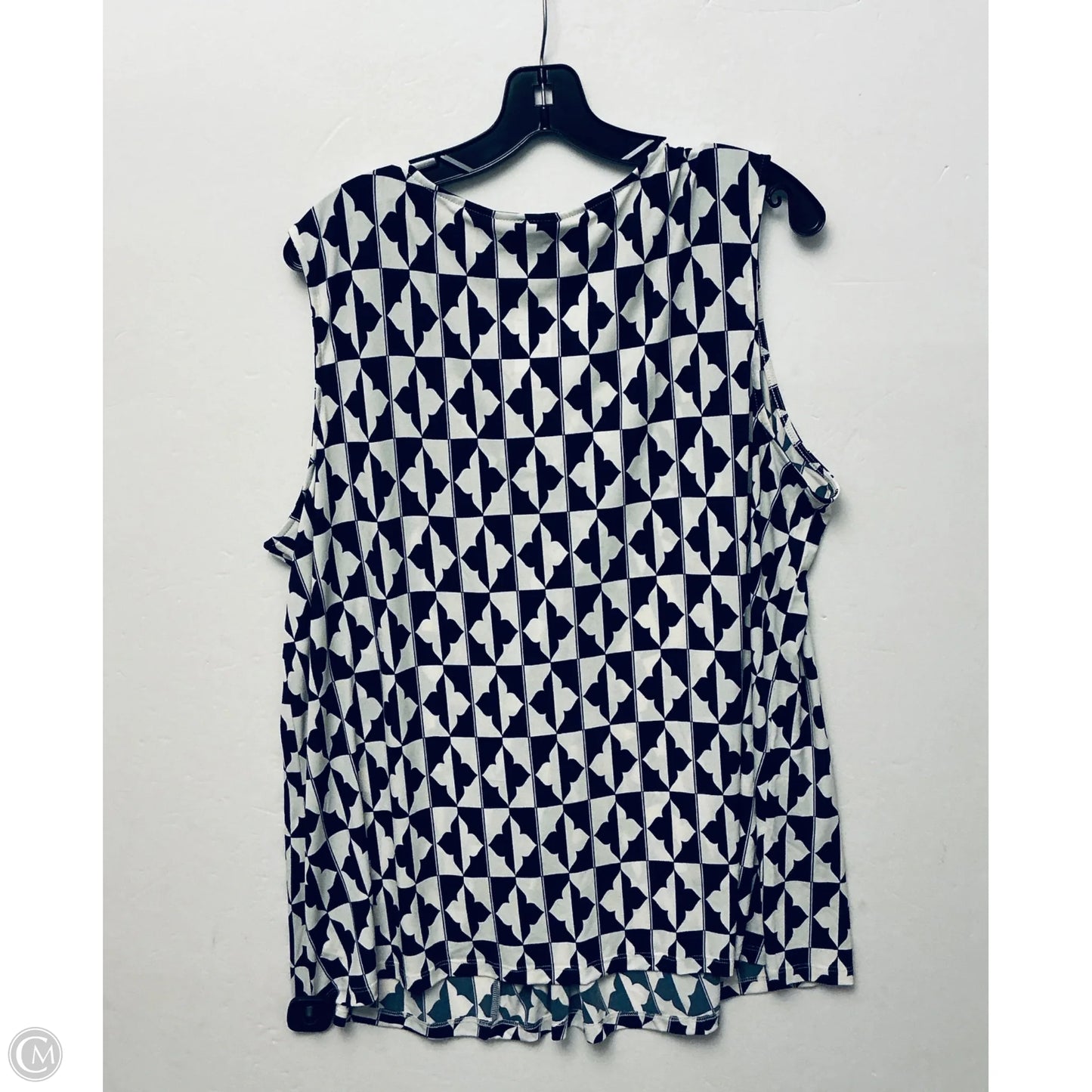 Top Sleeveless By Lane Bryant In Blue & Cream, Size: 2x